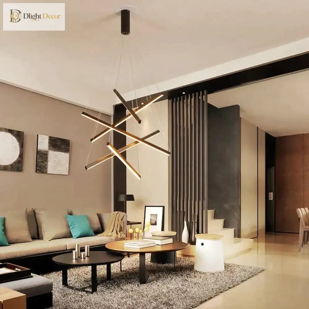LED Modern Black Chandelier | Hallway & Entry Lighting