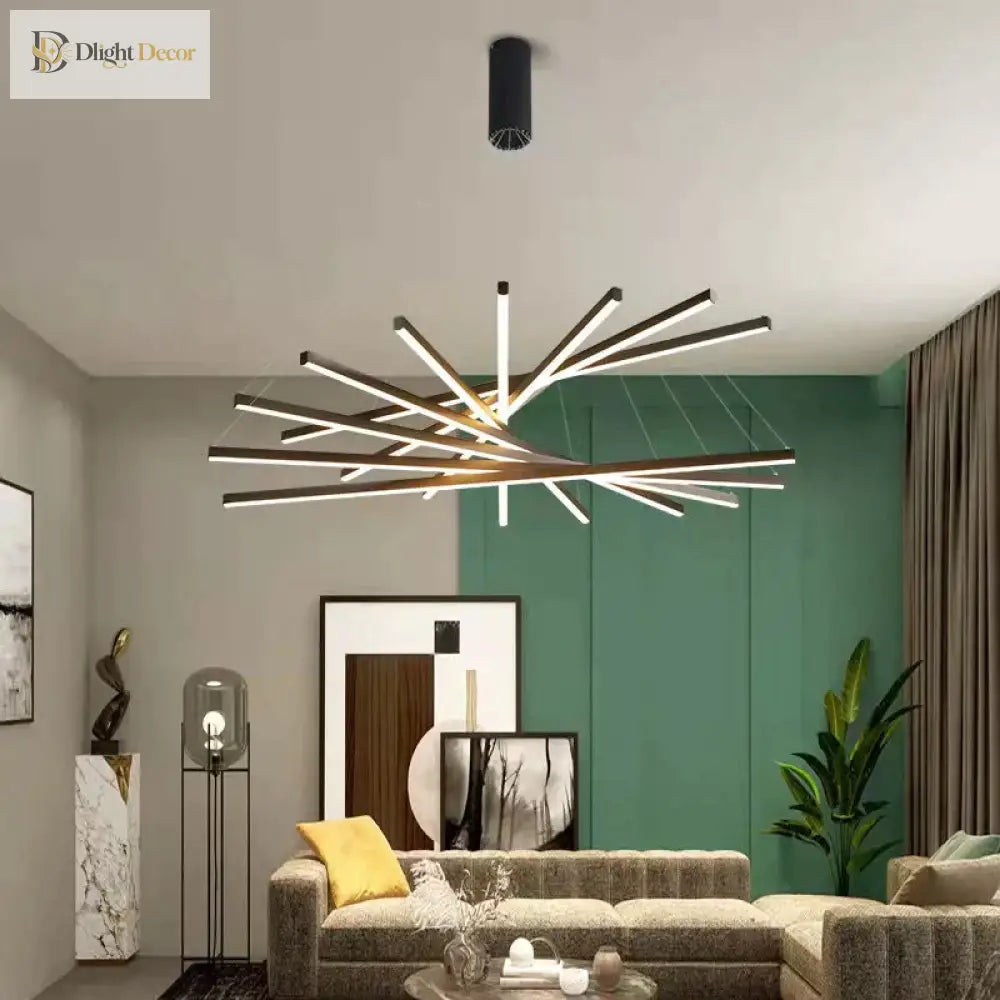 LED Modern Black Chandelier | Hallway & Entry Lighting