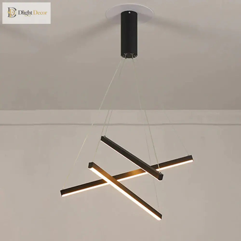 LED Modern Black Chandelier | Hallway & Entry Lighting