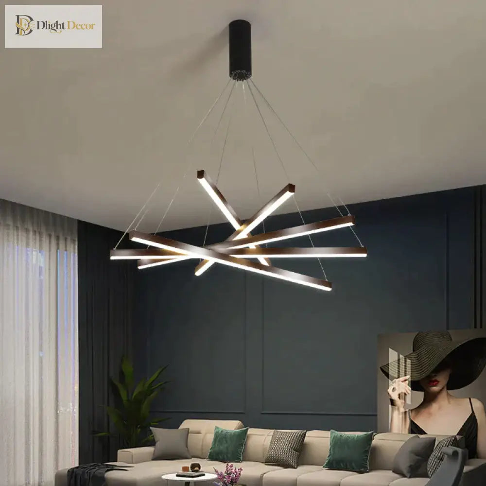 LED Modern Black Chandelier | Hallway & Entry Lighting