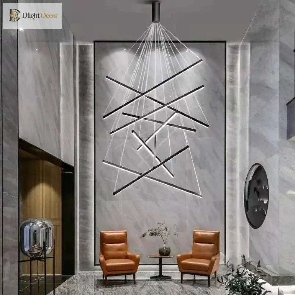 LED Modern Black Chandelier | Hallway & Entry Lighting