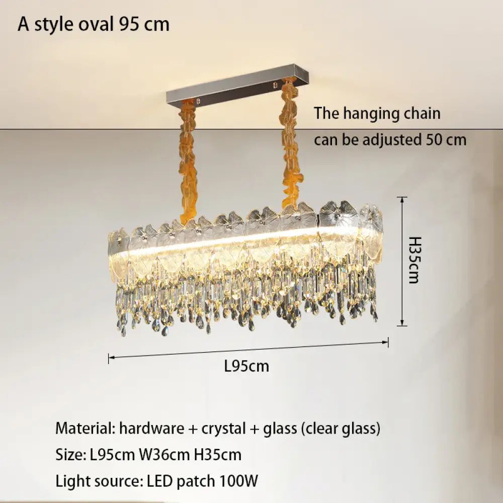 LED Modern Crystal Gold Chandelier | Kitchen Island Lighting