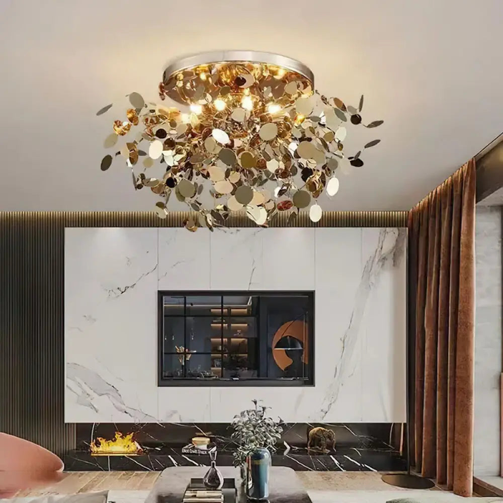 LED Modern Gold Chandelier | Bedroom & Bedside Lighting