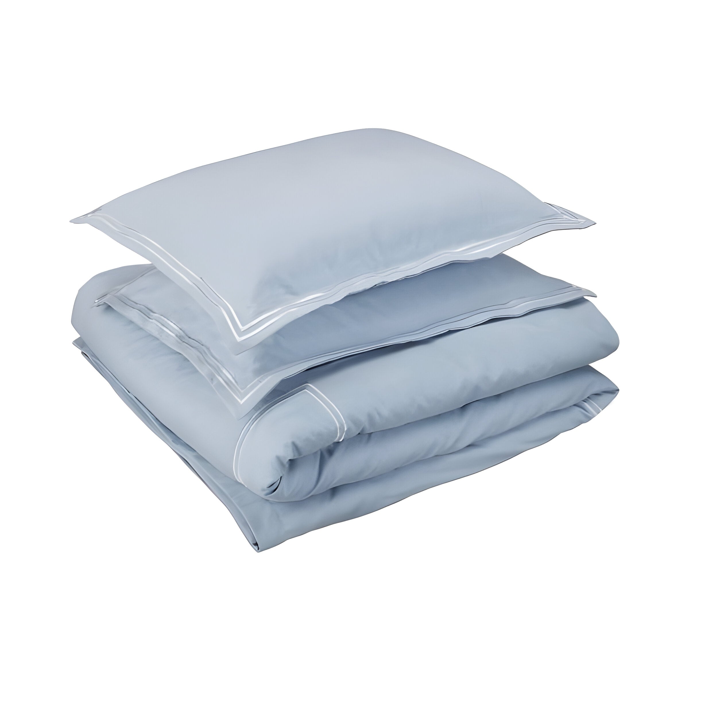 400TC Cotton Luxurious Double Embroidery Sateen Solid Duvet Cover Set