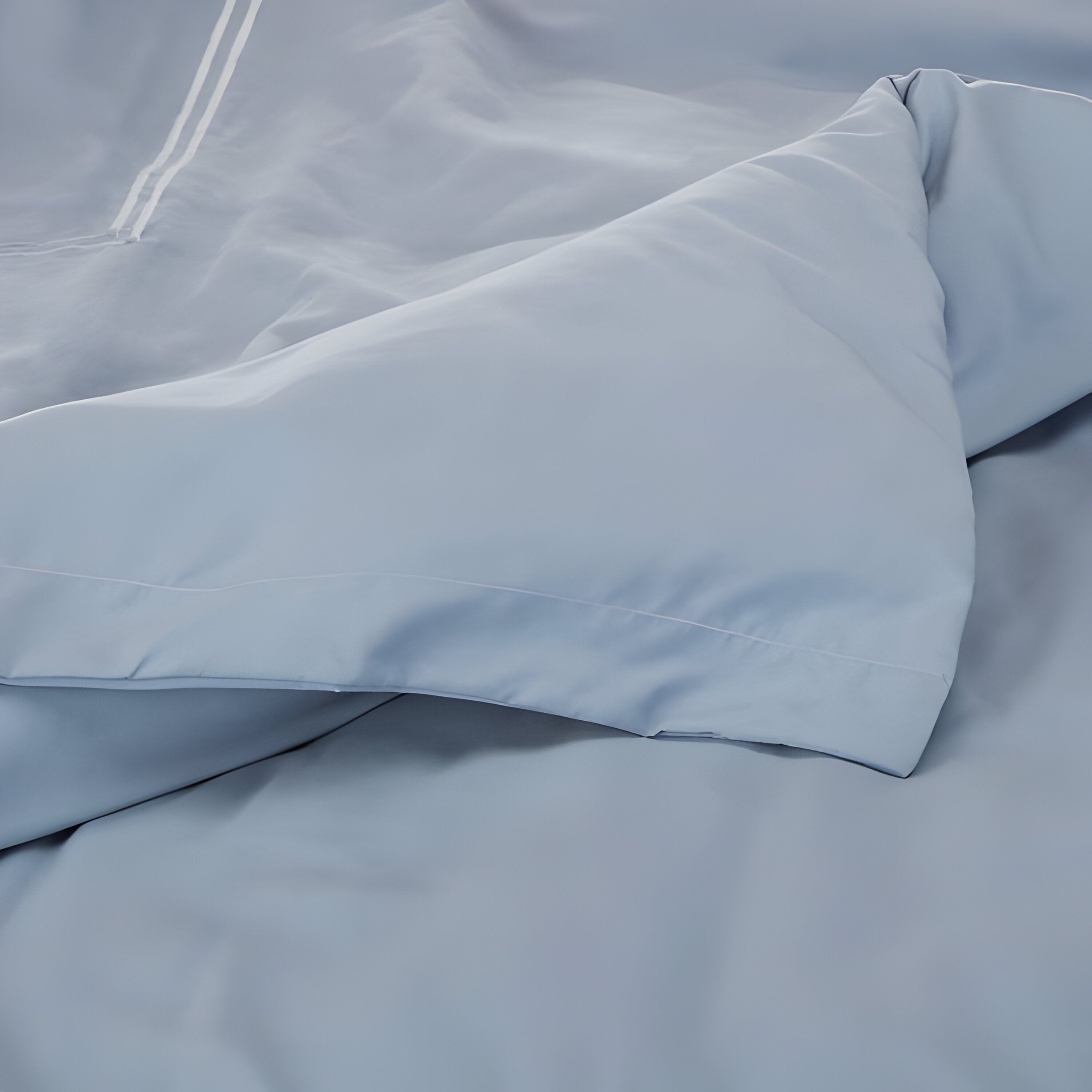 400TC Cotton Luxurious Double Embroidery Sateen Solid Duvet Cover Set