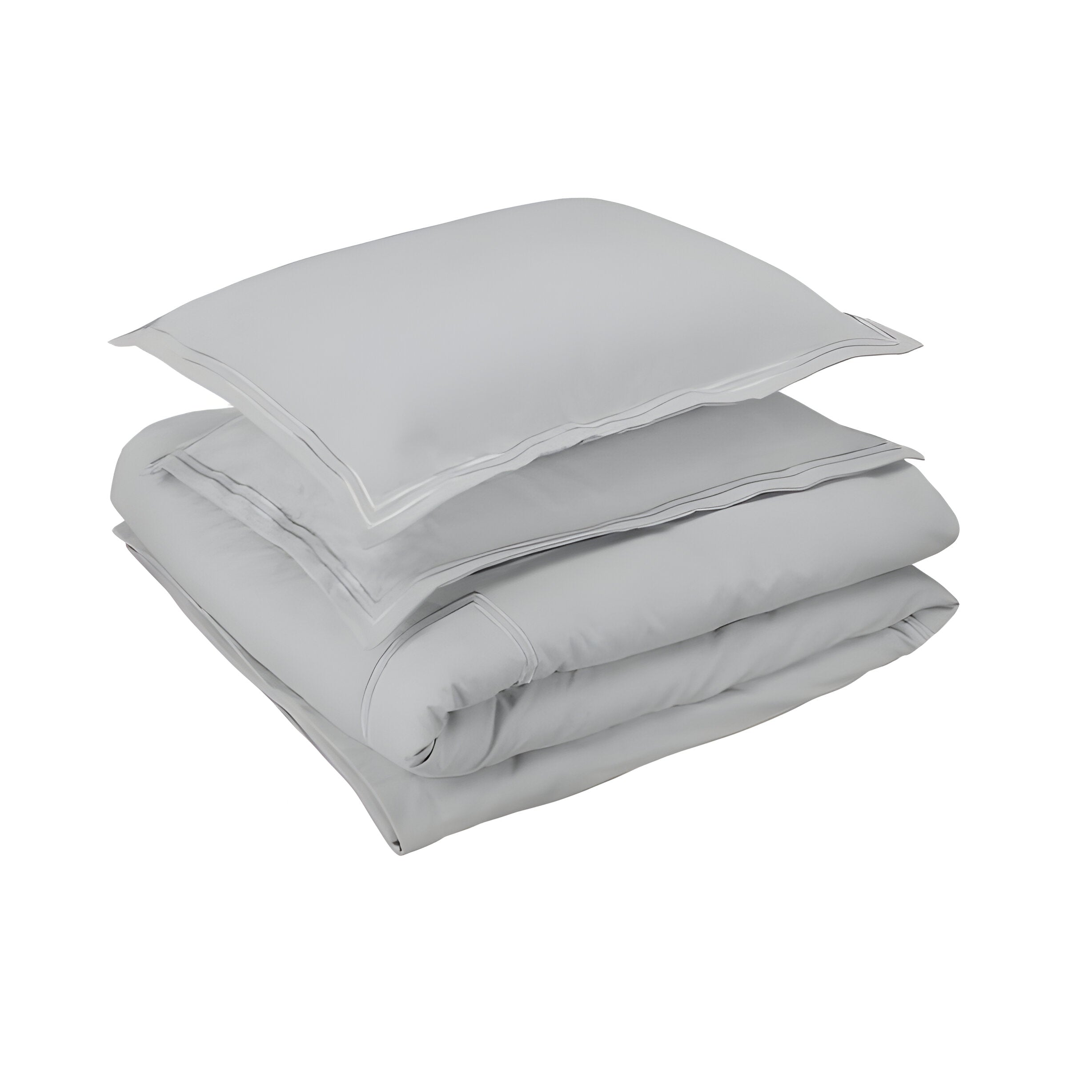 400TC Cotton Luxurious Double Embroidery Sateen Solid Duvet Cover Set