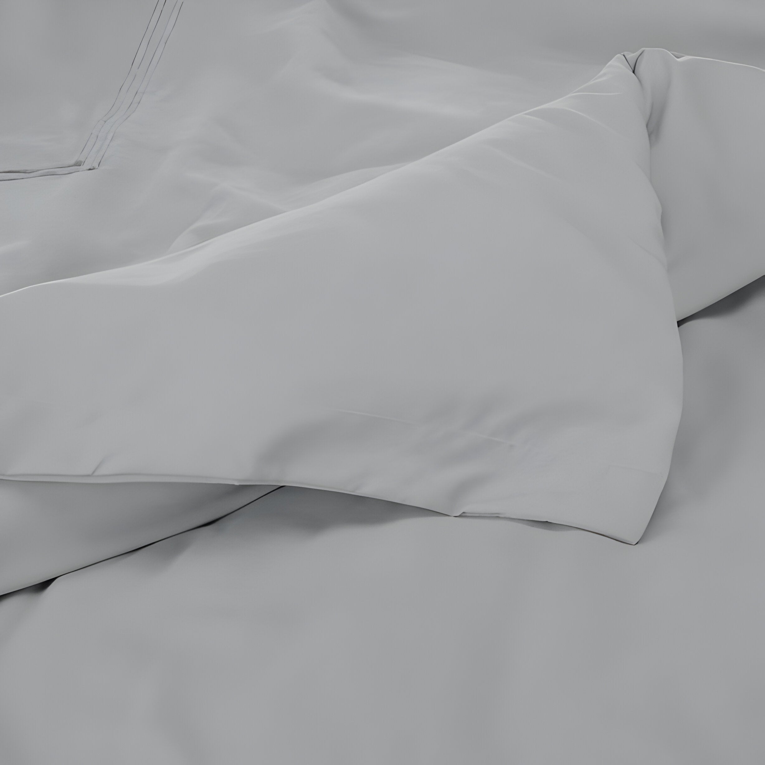 400TC Cotton Luxurious Double Embroidery Sateen Solid Duvet Cover Set