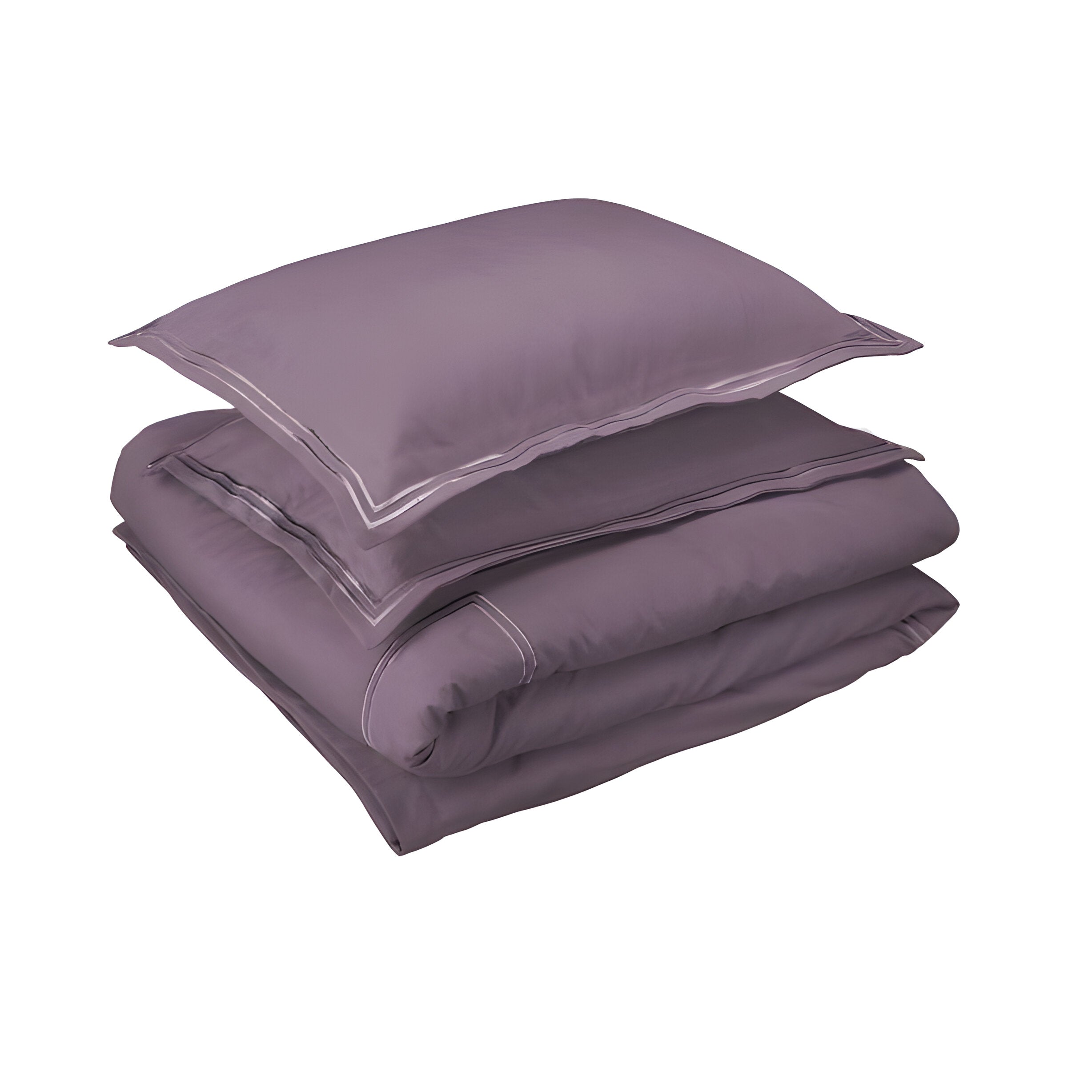 400TC Cotton Luxurious Double Embroidery Sateen Solid Duvet Cover Set
