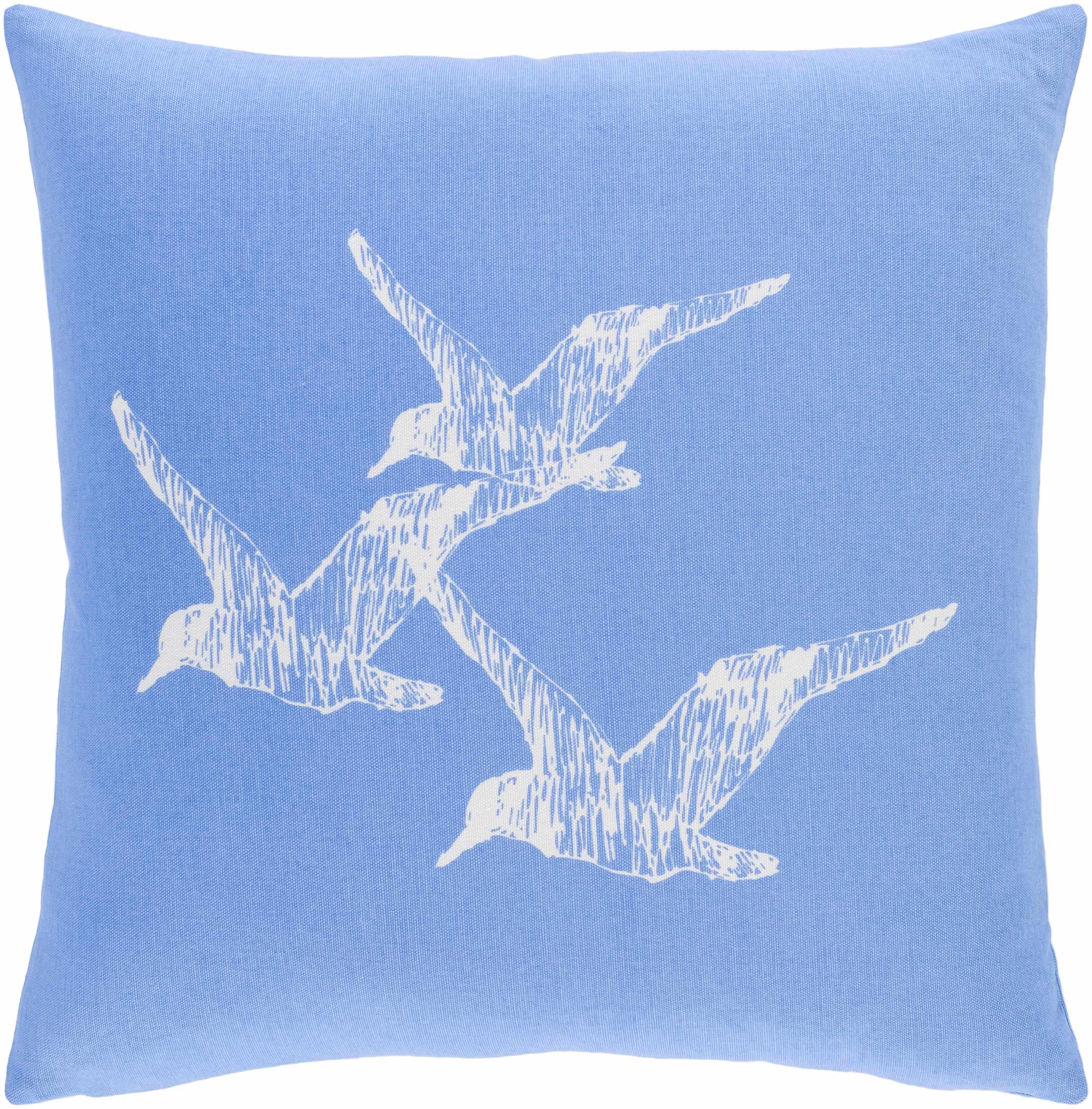 Lilyfield  Blue Seagull Print Throw Pillow - Clearance-0