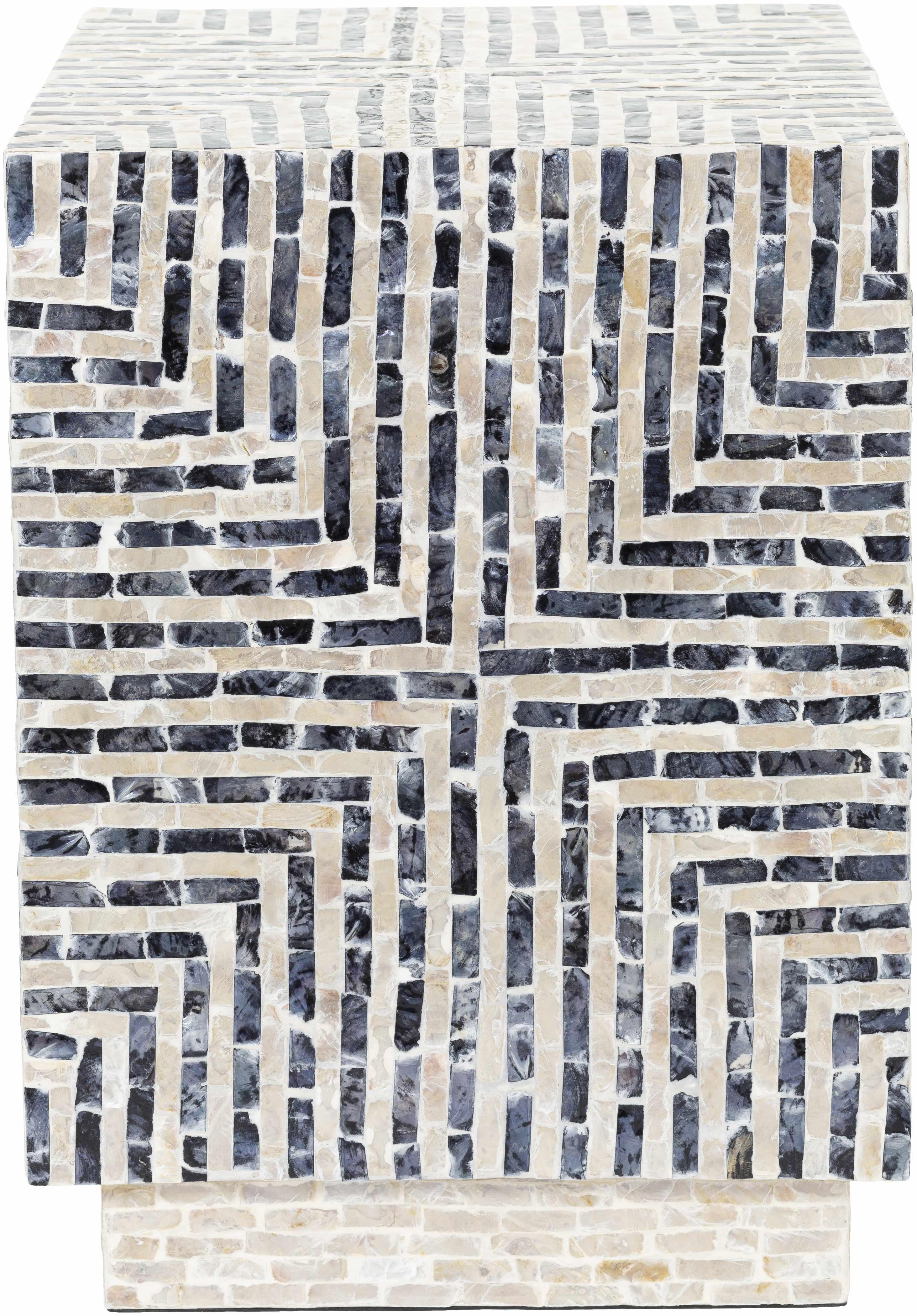 Lipayran Geometric Mosaic Pattern End Table-1