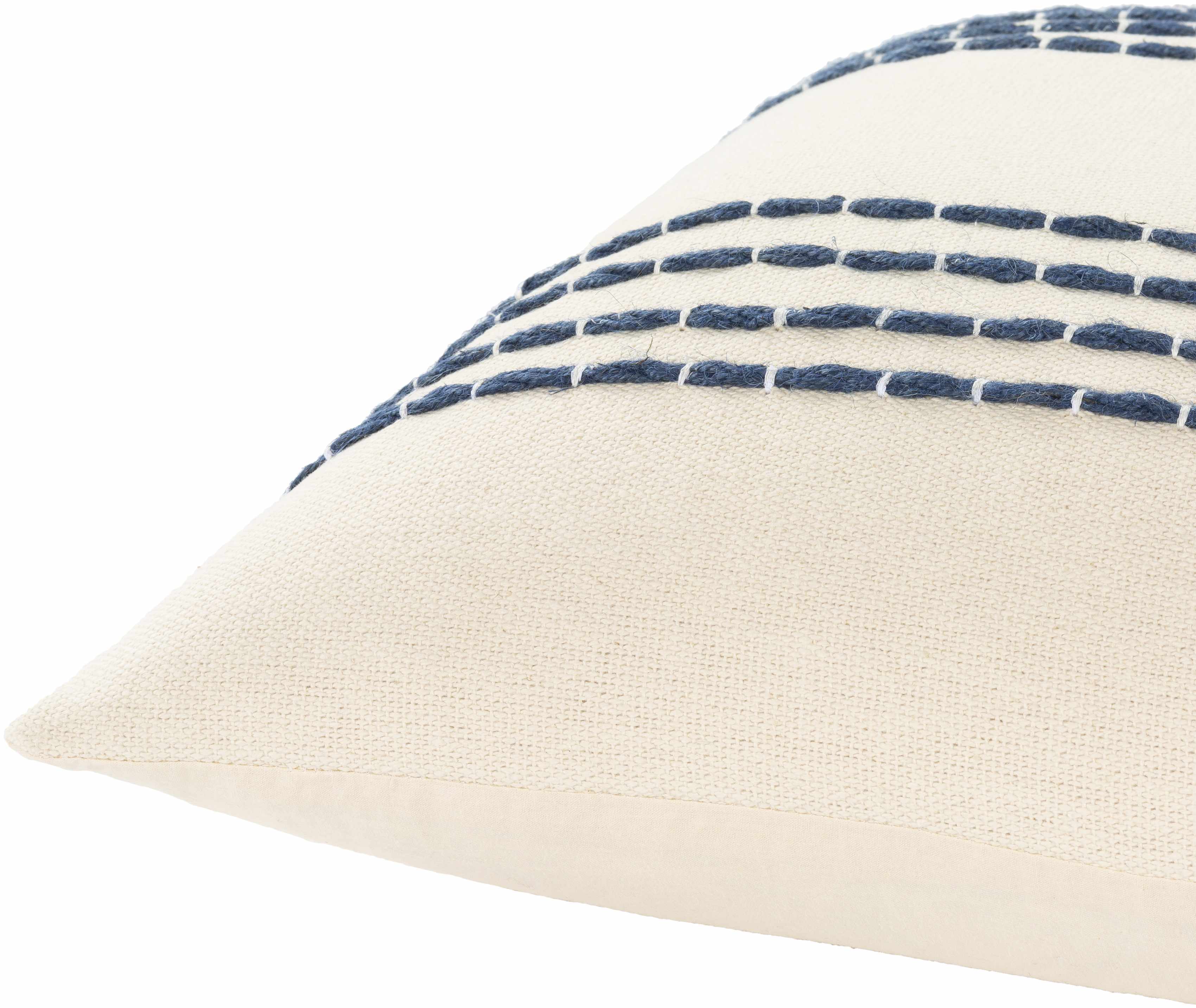 Listie Beige Navy Striped Accent Pillow-3