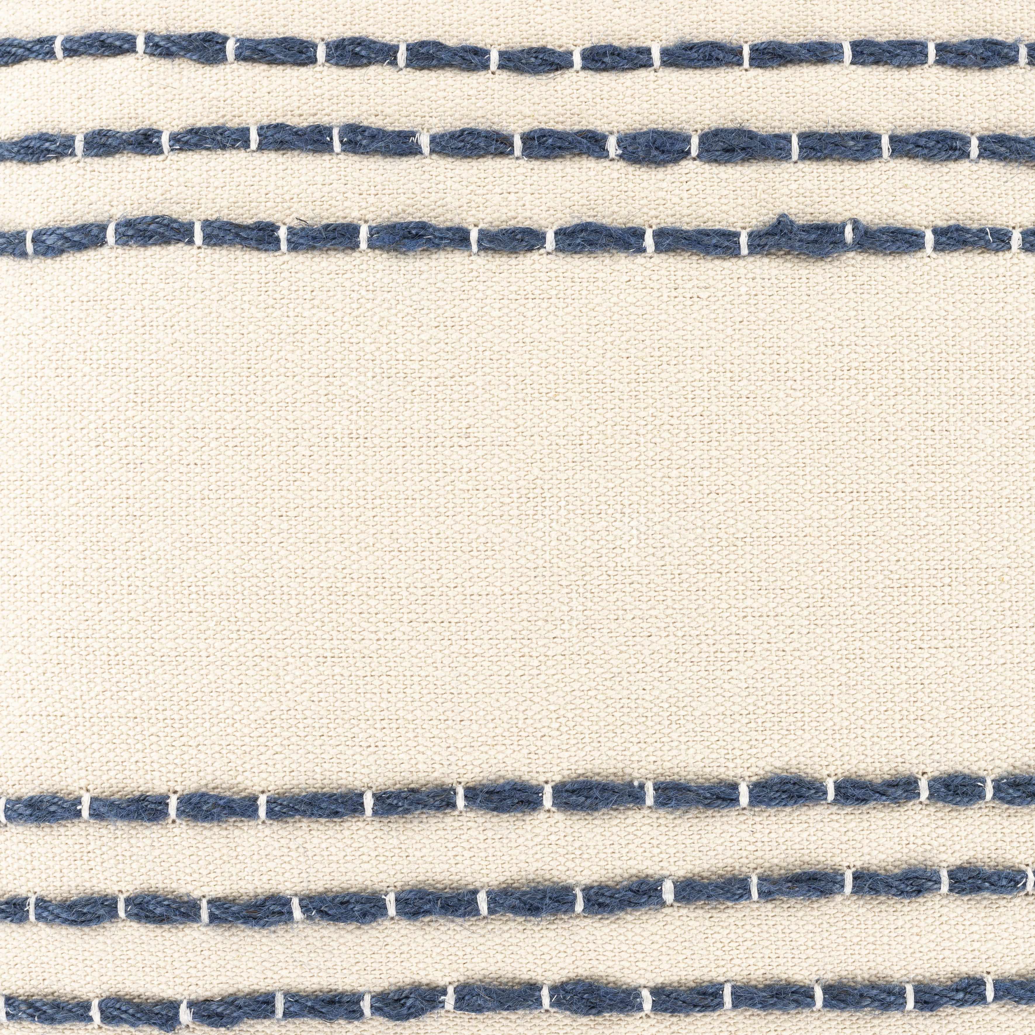 Listie Beige Navy Striped Accent Pillow-4