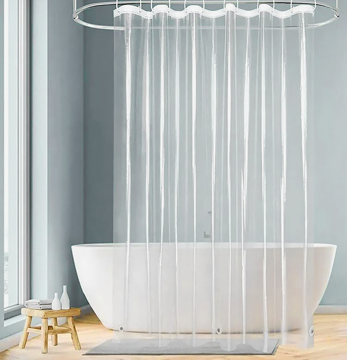 70" x 72" - Clear Transparent Vinyl Shower Curtain Liner Waterproof