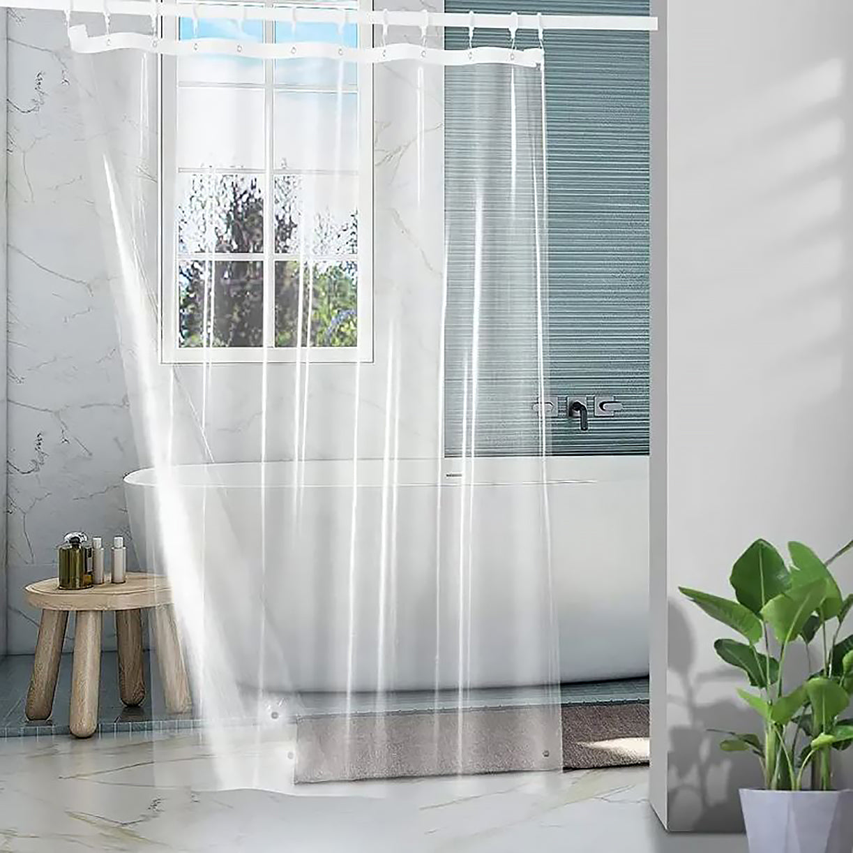 70" x 72" - Clear Transparent Vinyl Shower Curtain Liner Waterproof