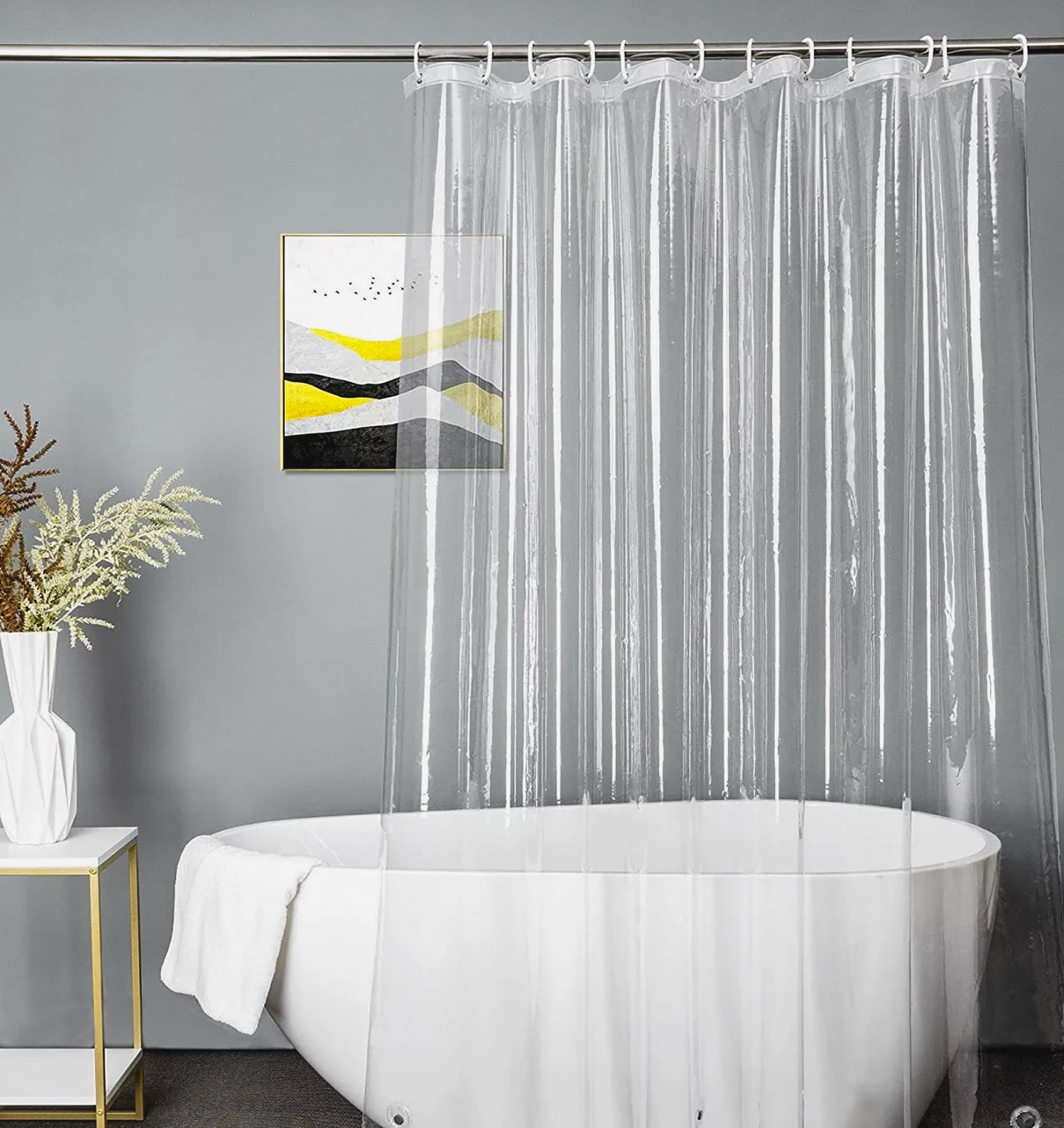 70" x 72" - Clear Transparent Vinyl Shower Curtain Liner Waterproof