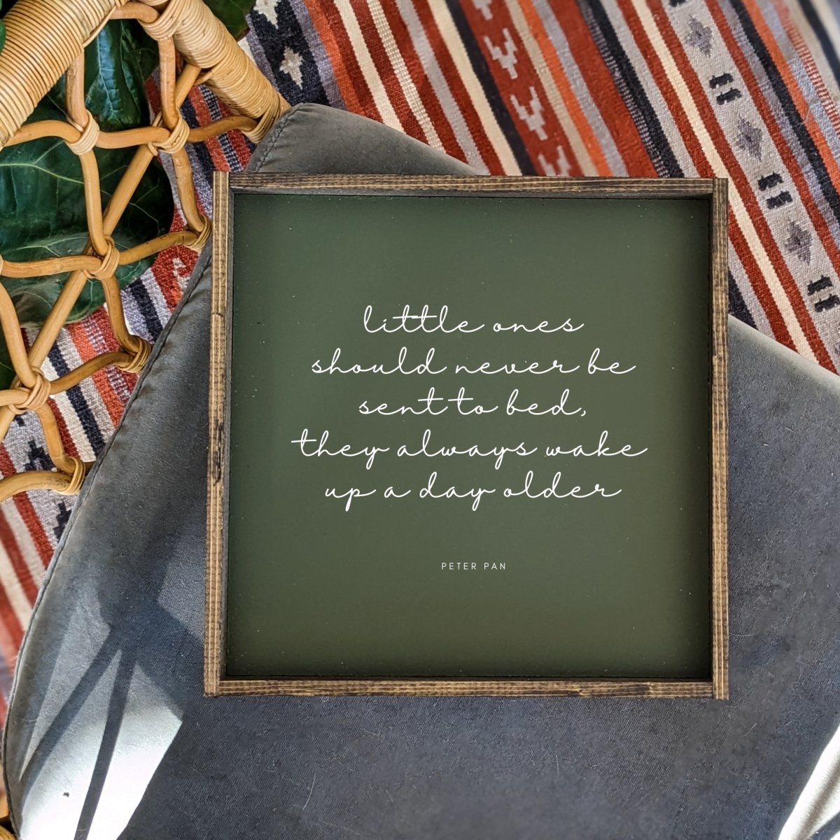 Little Ones Should Never be Sent to Bed - Peter Pan Wood Sign-3