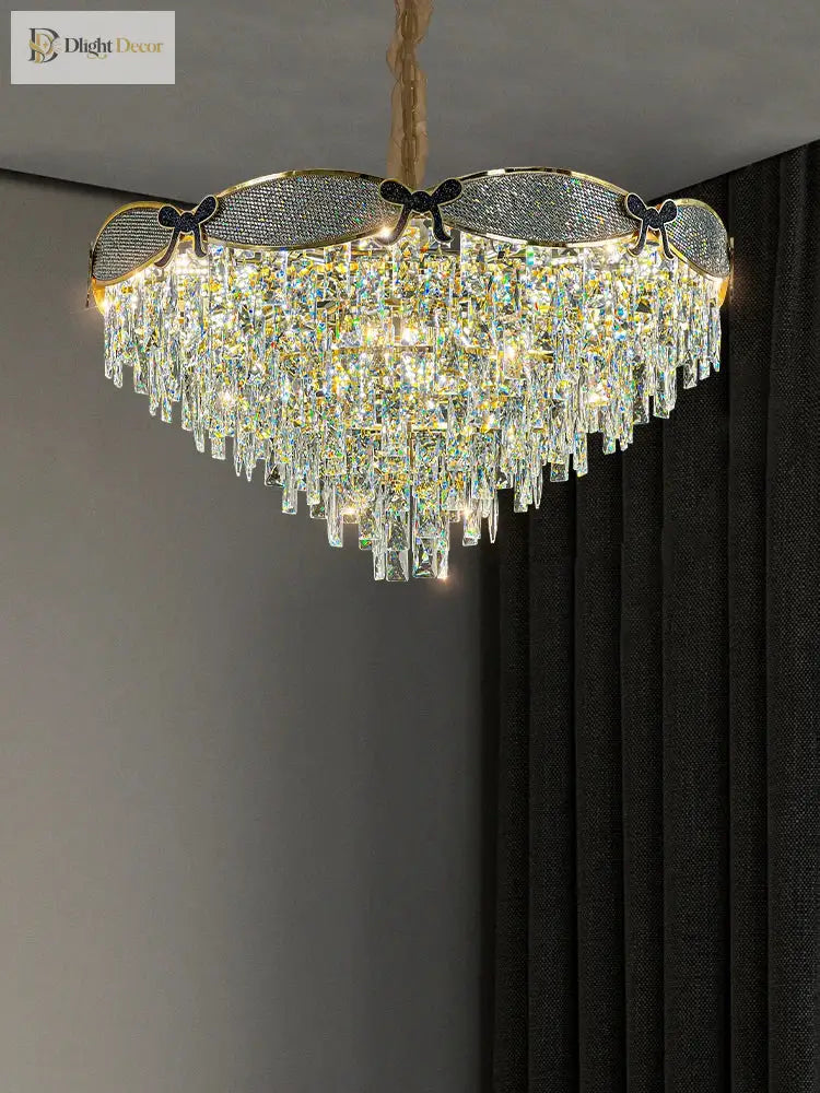 Living Crystal Chandelier | Modern Dining Room Lighting