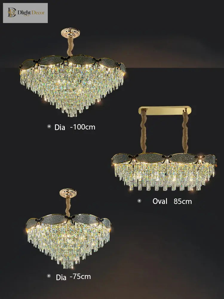 Living Crystal Chandelier | Modern Dining Room Lighting