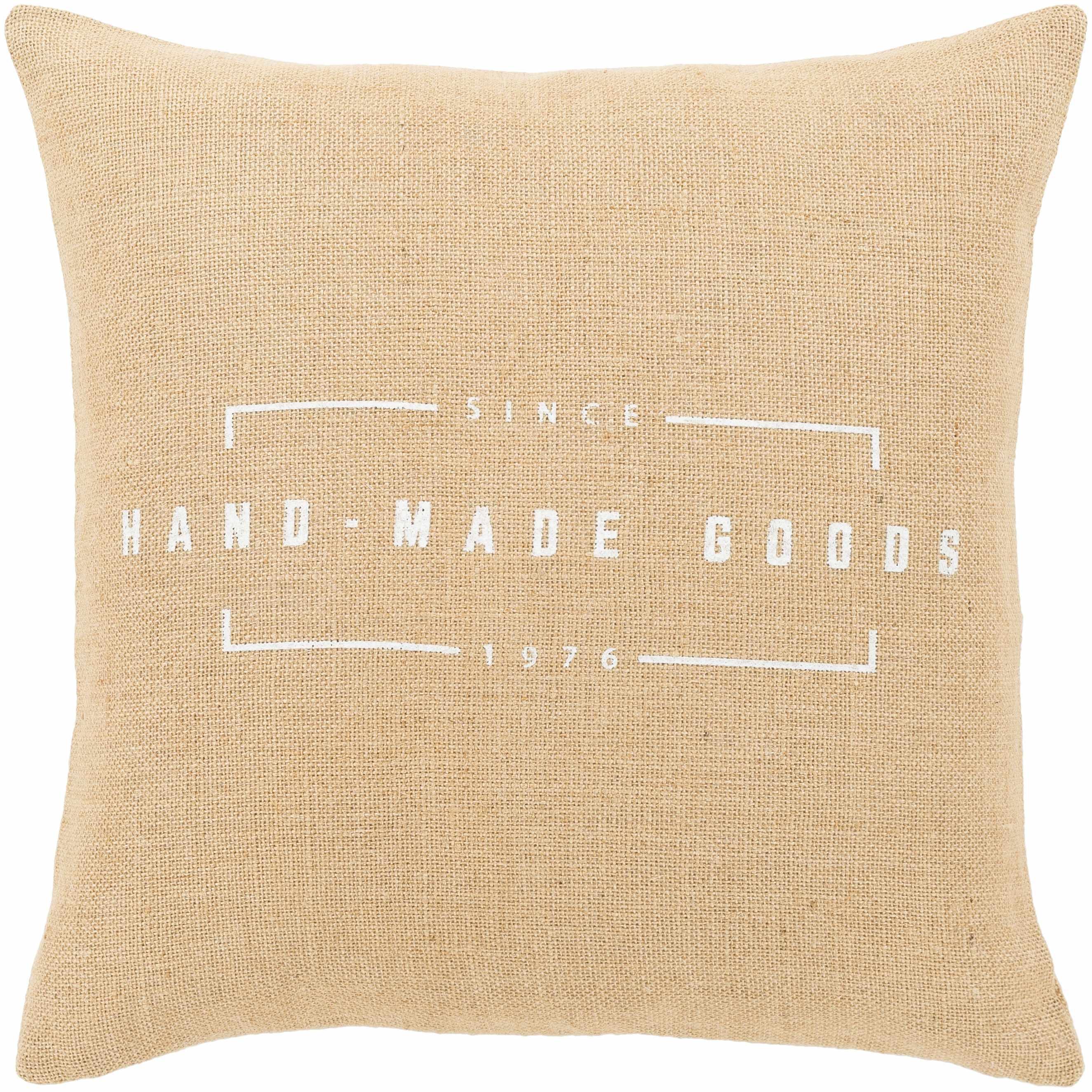 Lakeland Tan Hand Made Goods Throw Pillow - Clearance-0