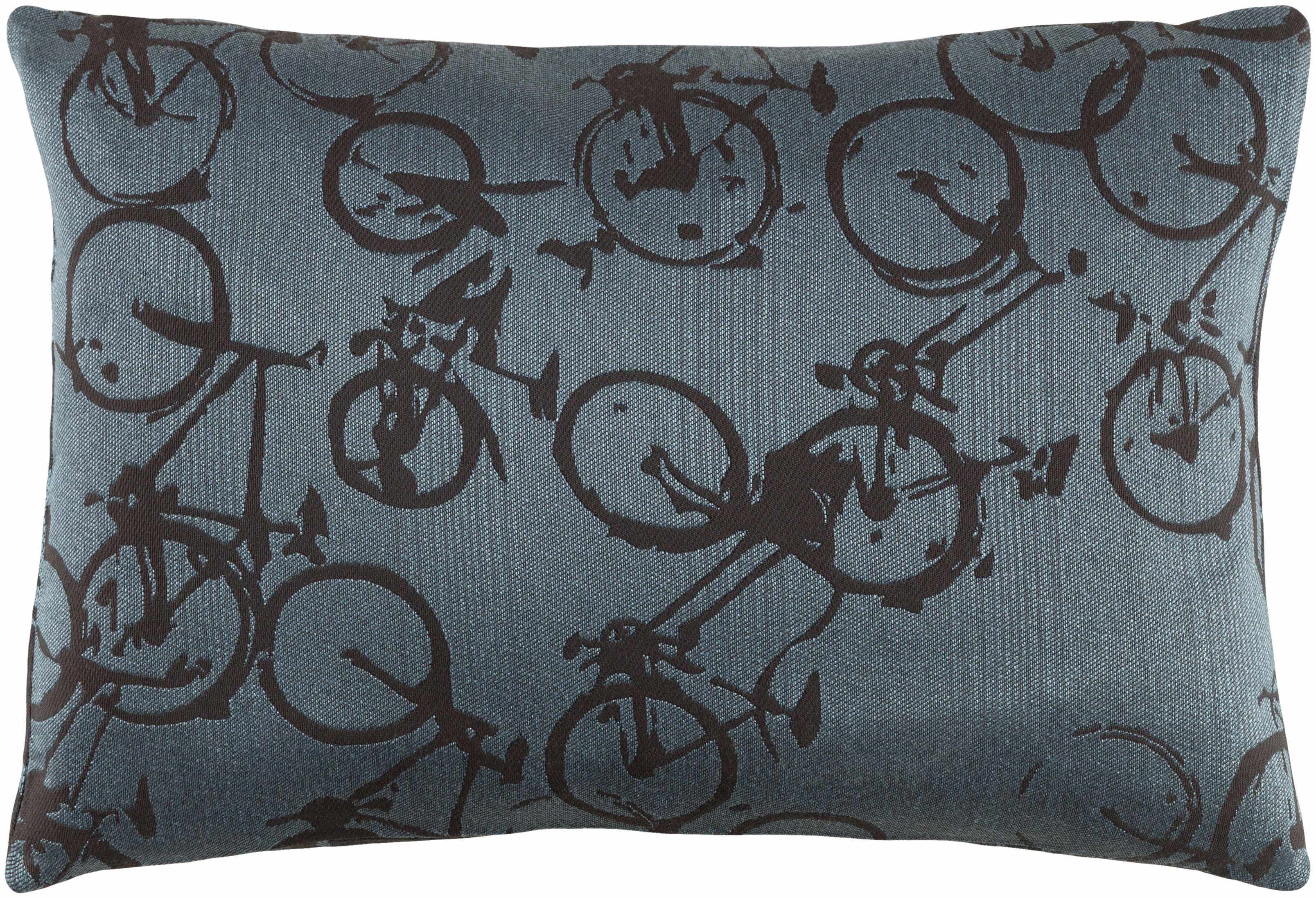 Landisburg Blue Bicycle Pattern Throw Pillow - Clearance-3
