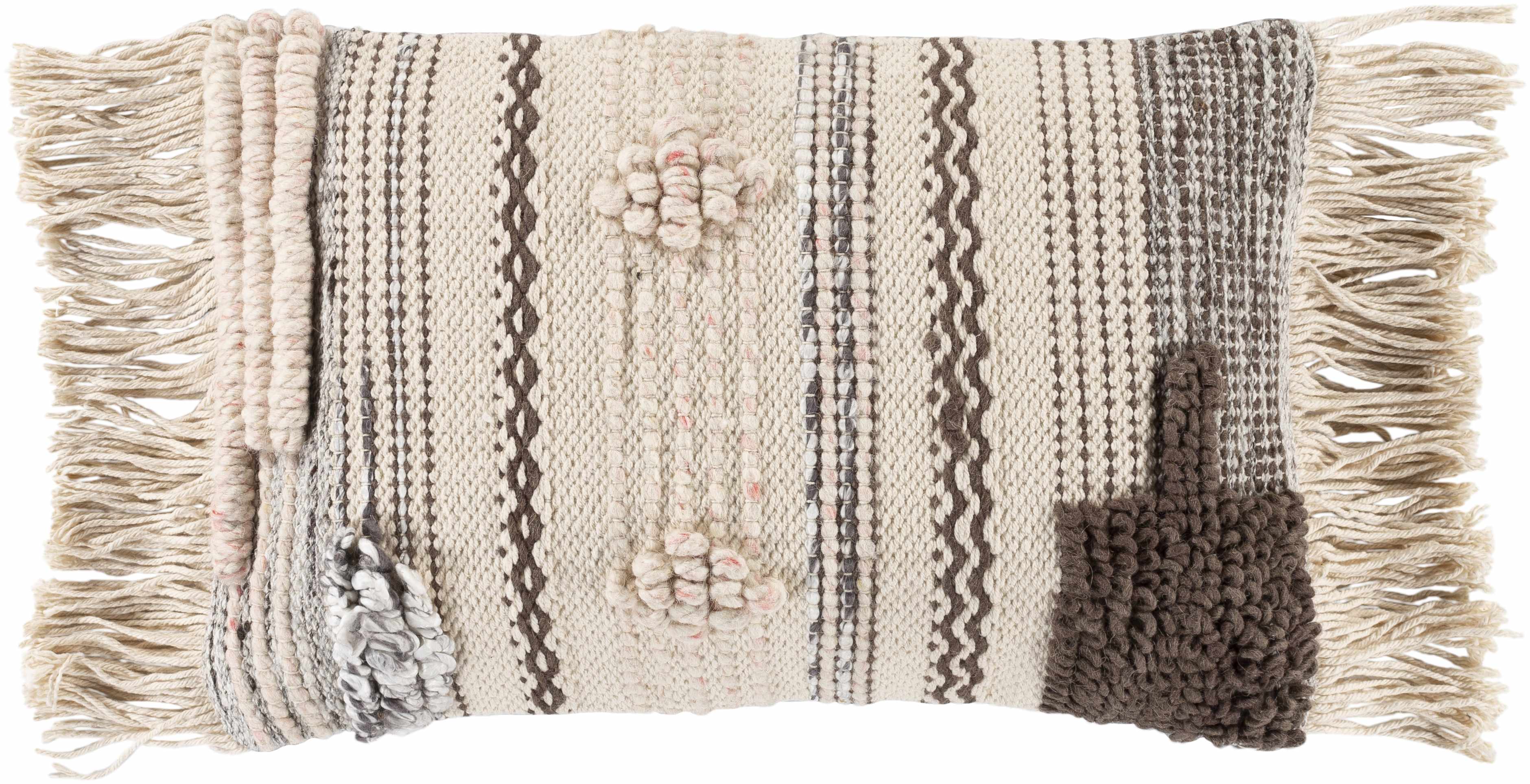 Lenorah Pink&White Textured Throw Pillow - Clearance-4