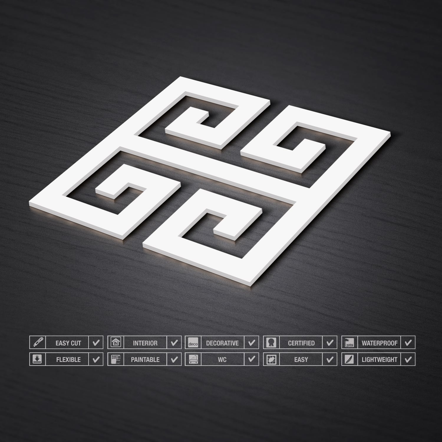 Greek Key 3D Wall Panels-2