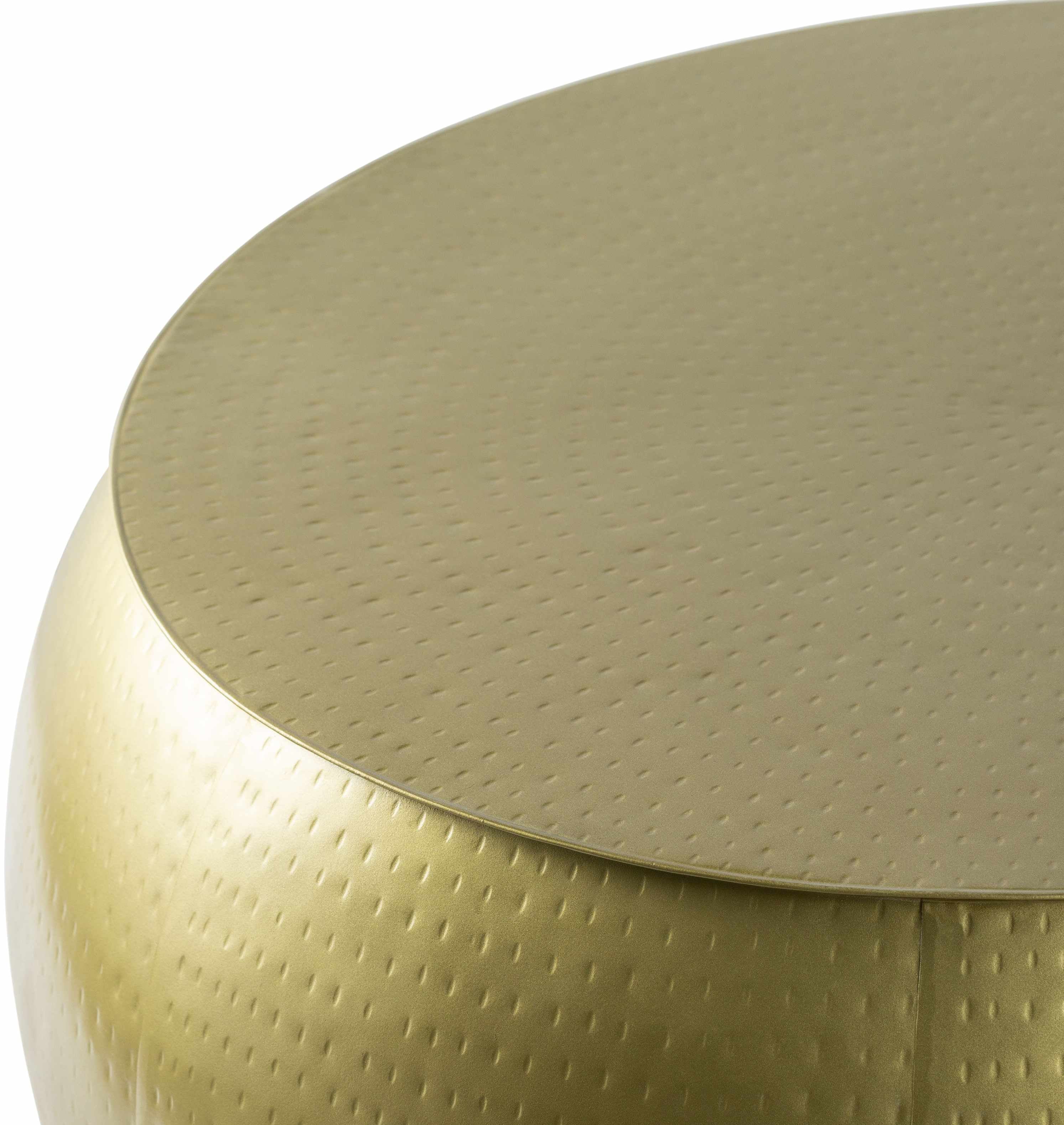 Lyncourt Golden Textured Round Coffee Table-3