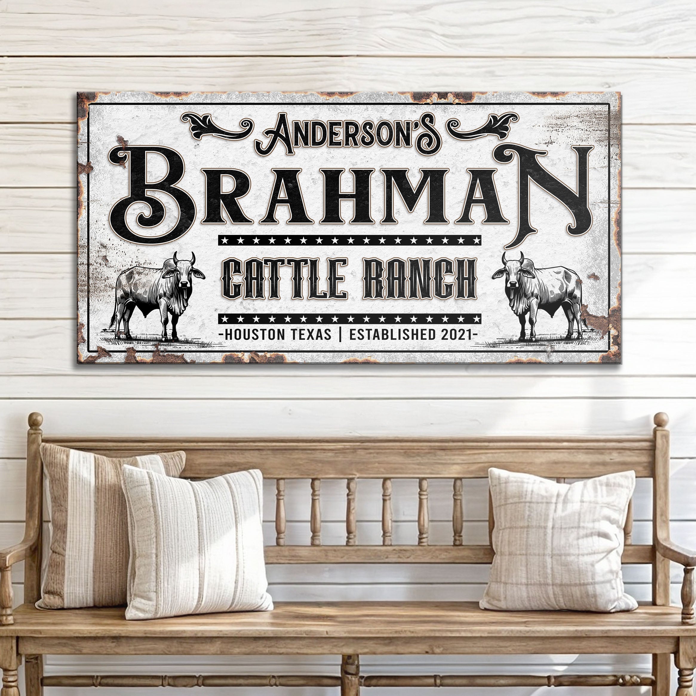 Personalized Brahman Cattle Sign