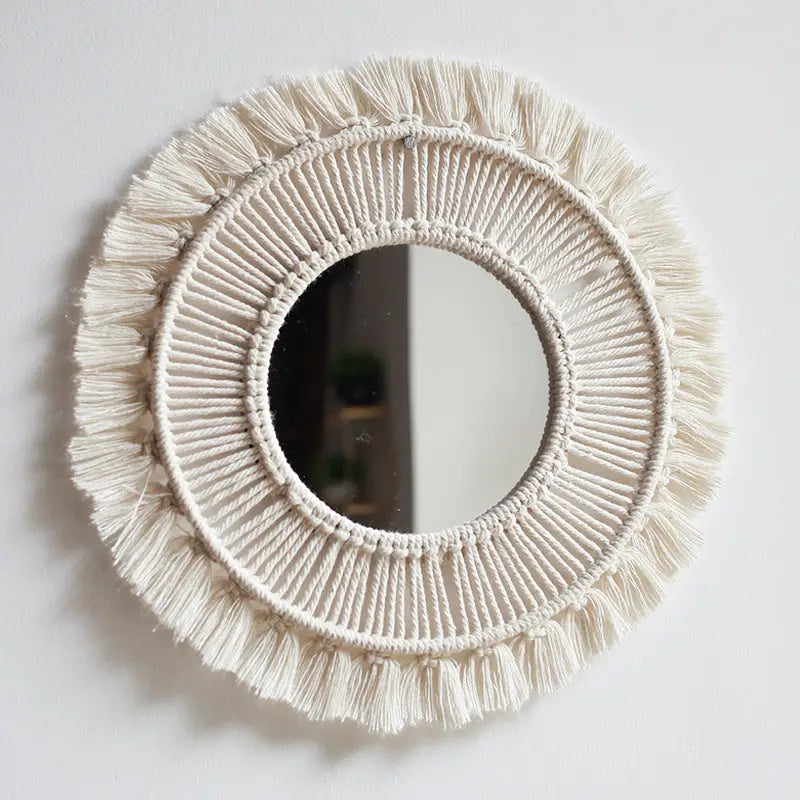 Macrame Mandala Hanging Wall Mirror-0