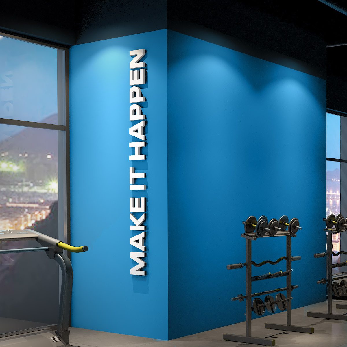 Make it happen 3D Gym Decor-0