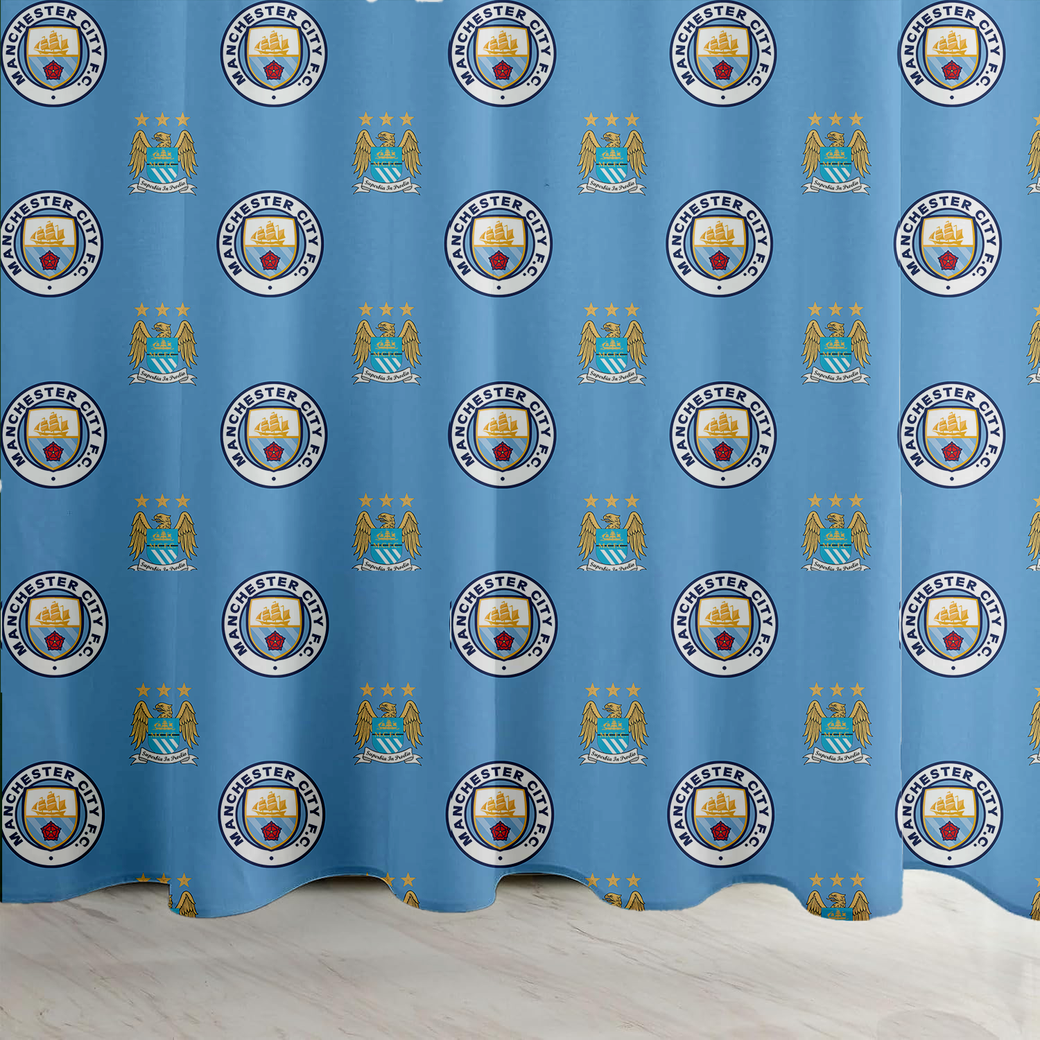 Manchester City FC Shower Curtain | Sky Blue |  Bathroom Decor | Licensed-3