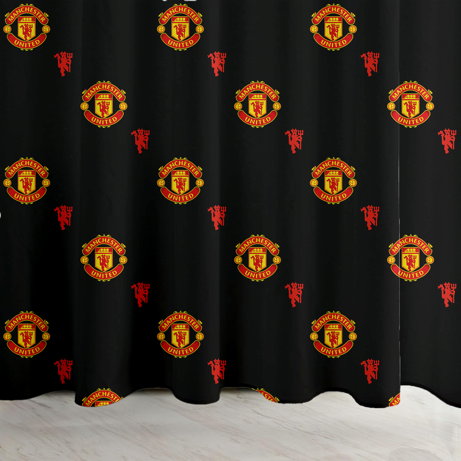 Manchester United FC Shower Curtain | Red & Black | Various Sizes | UK-4