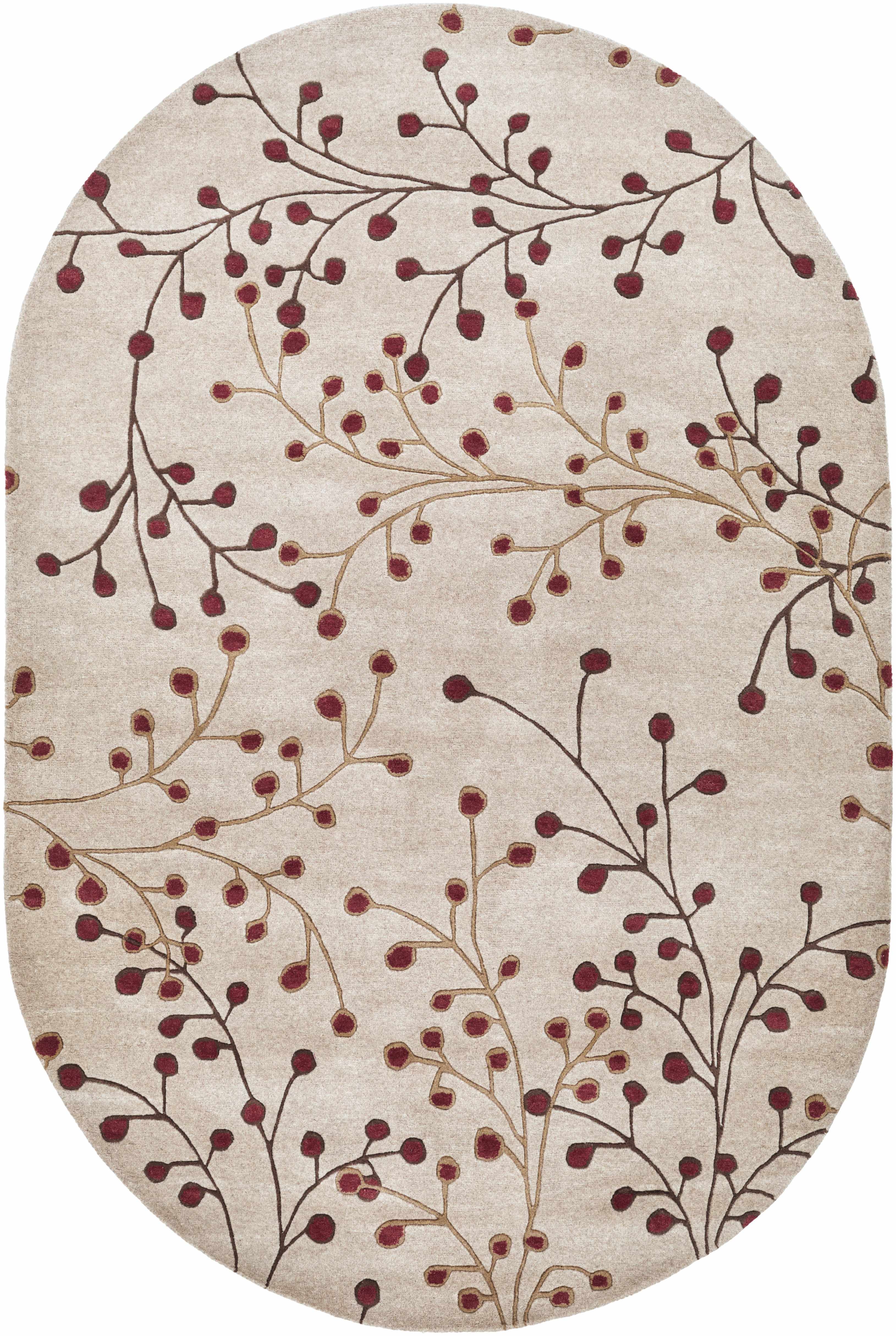 Elsu Beige&Burgandy Wool Rug-14