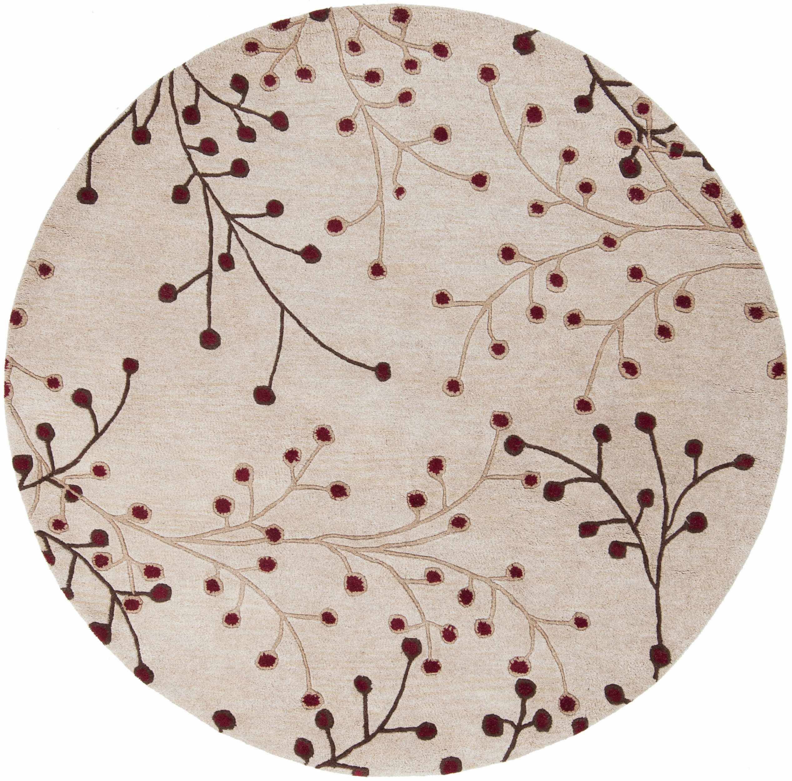 Elsu Beige&Burgandy Wool Rug-12