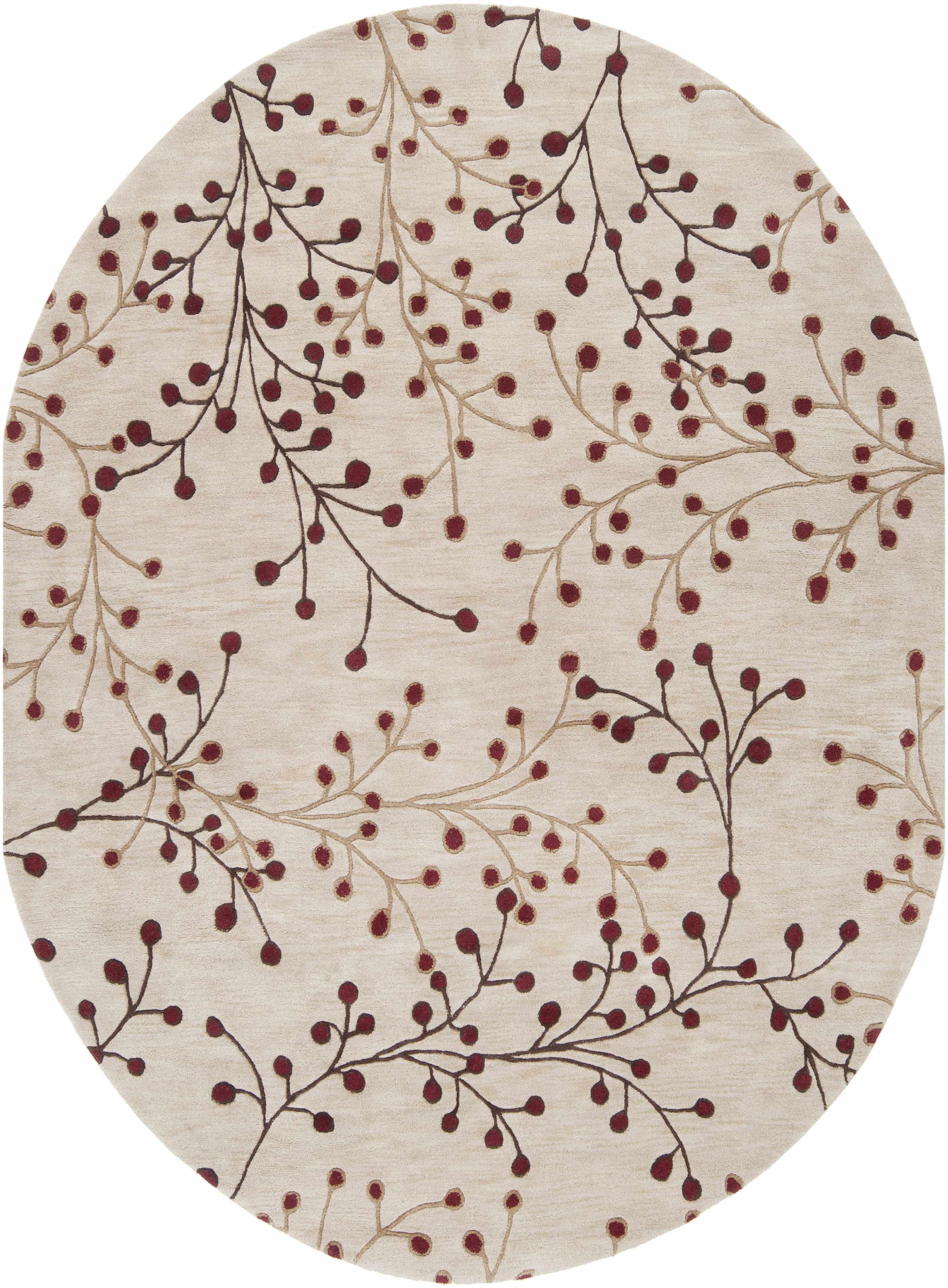 Elsu Beige&Burgandy Wool Rug-3