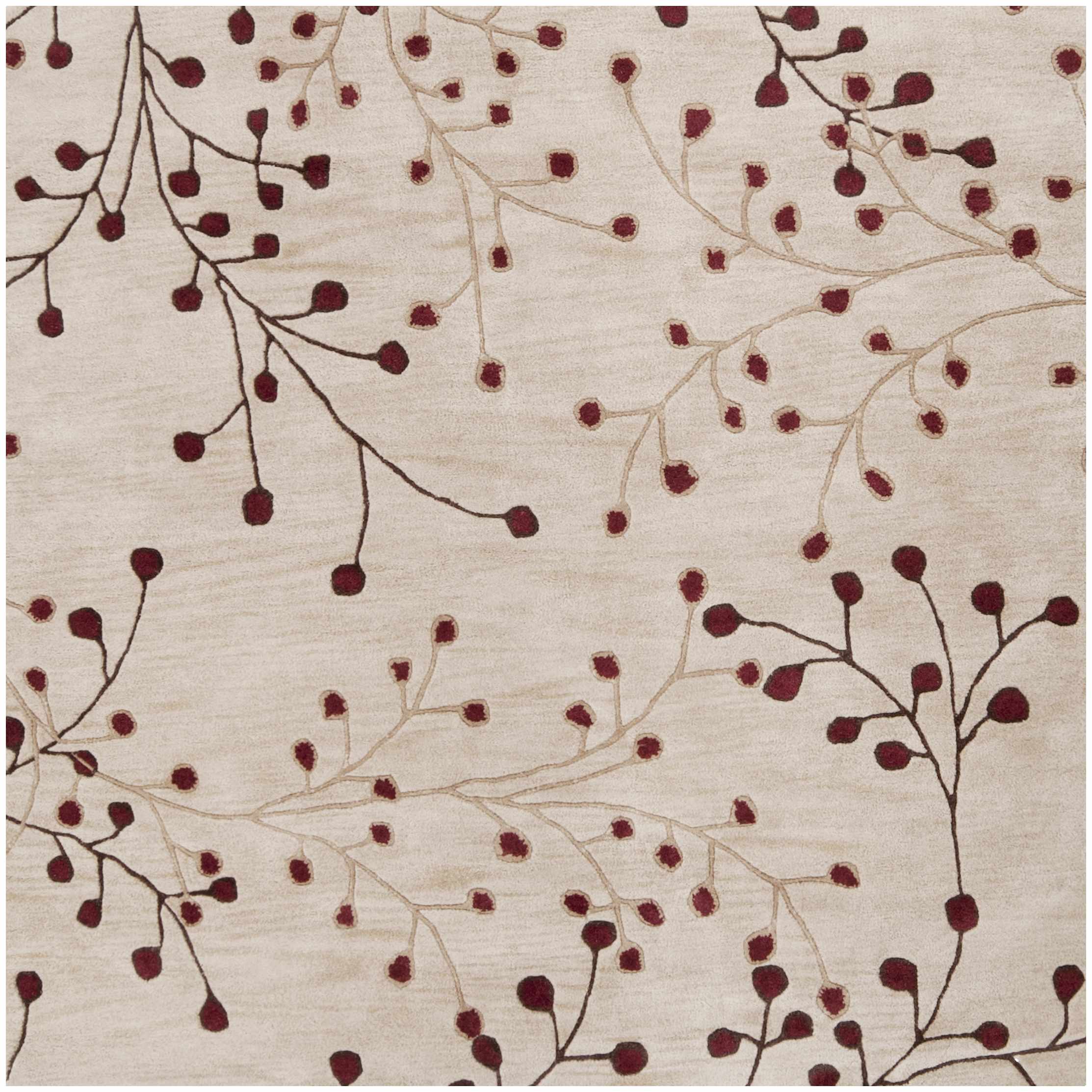 Elsu Beige&Burgandy Wool Rug-13