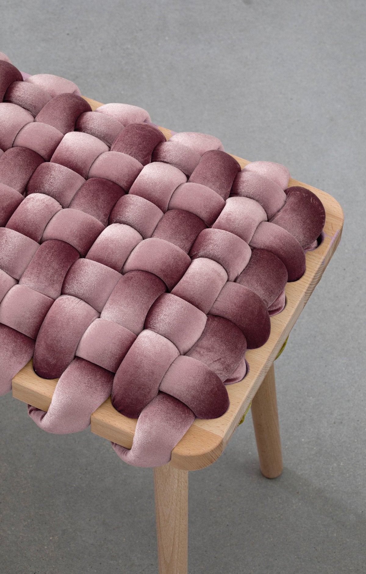 Mauve Velvet Woven Bench