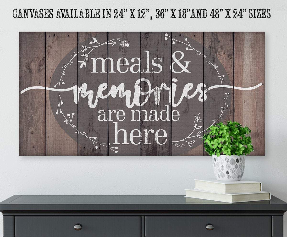 Meals & Memories Are Made Here - Canvas