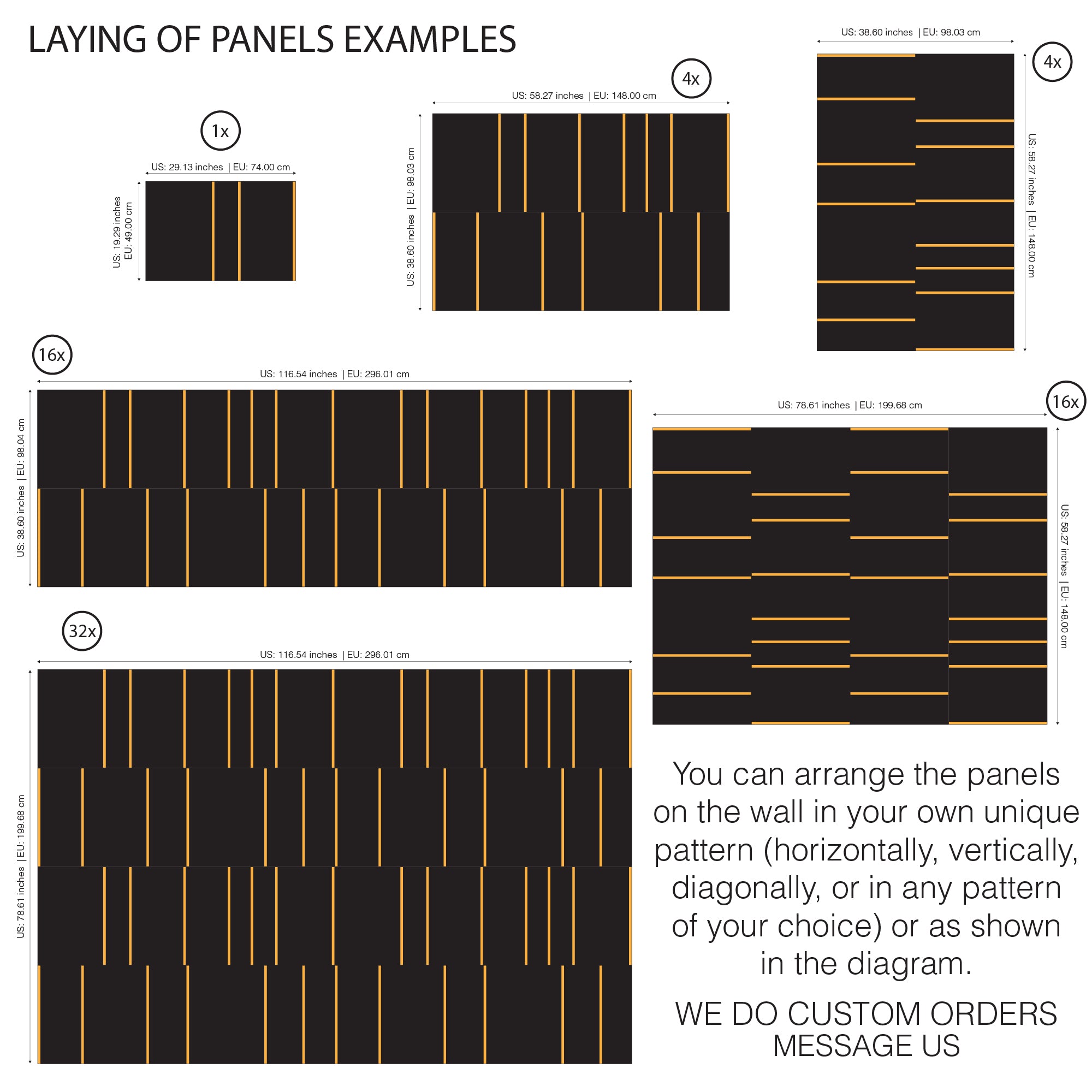 Black & Gold Mirror Wall Panels-3