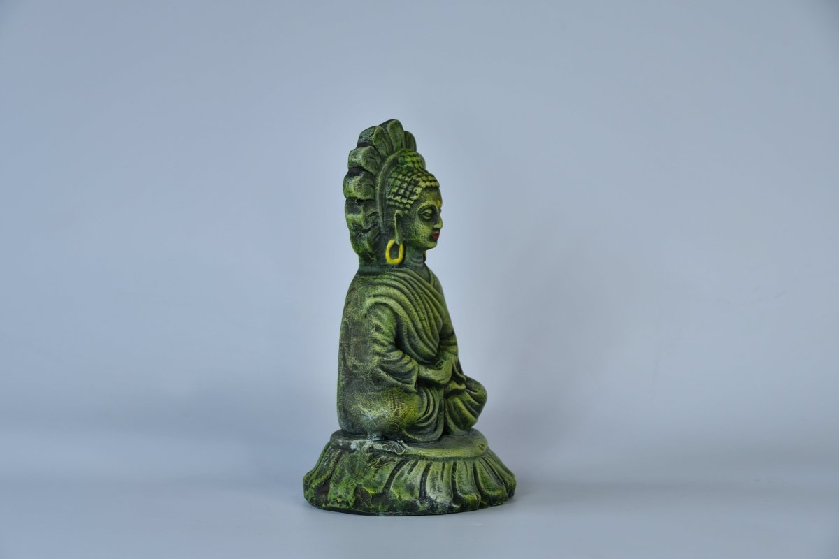 Handcrafted Terracotta Sitting Buddha: Artisan Home Decor by Sowpeace-4