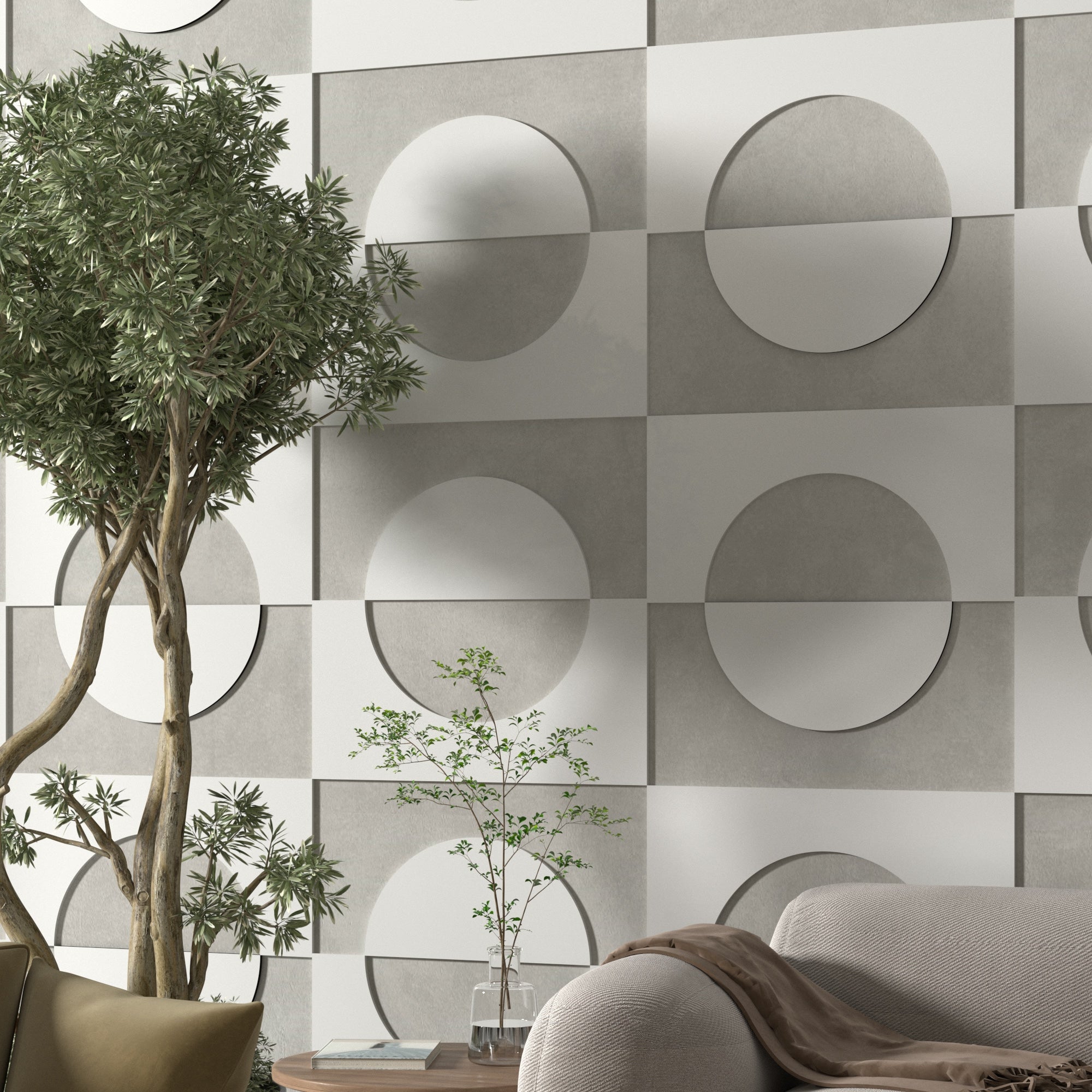 3D Half Circles Wall Panels-0