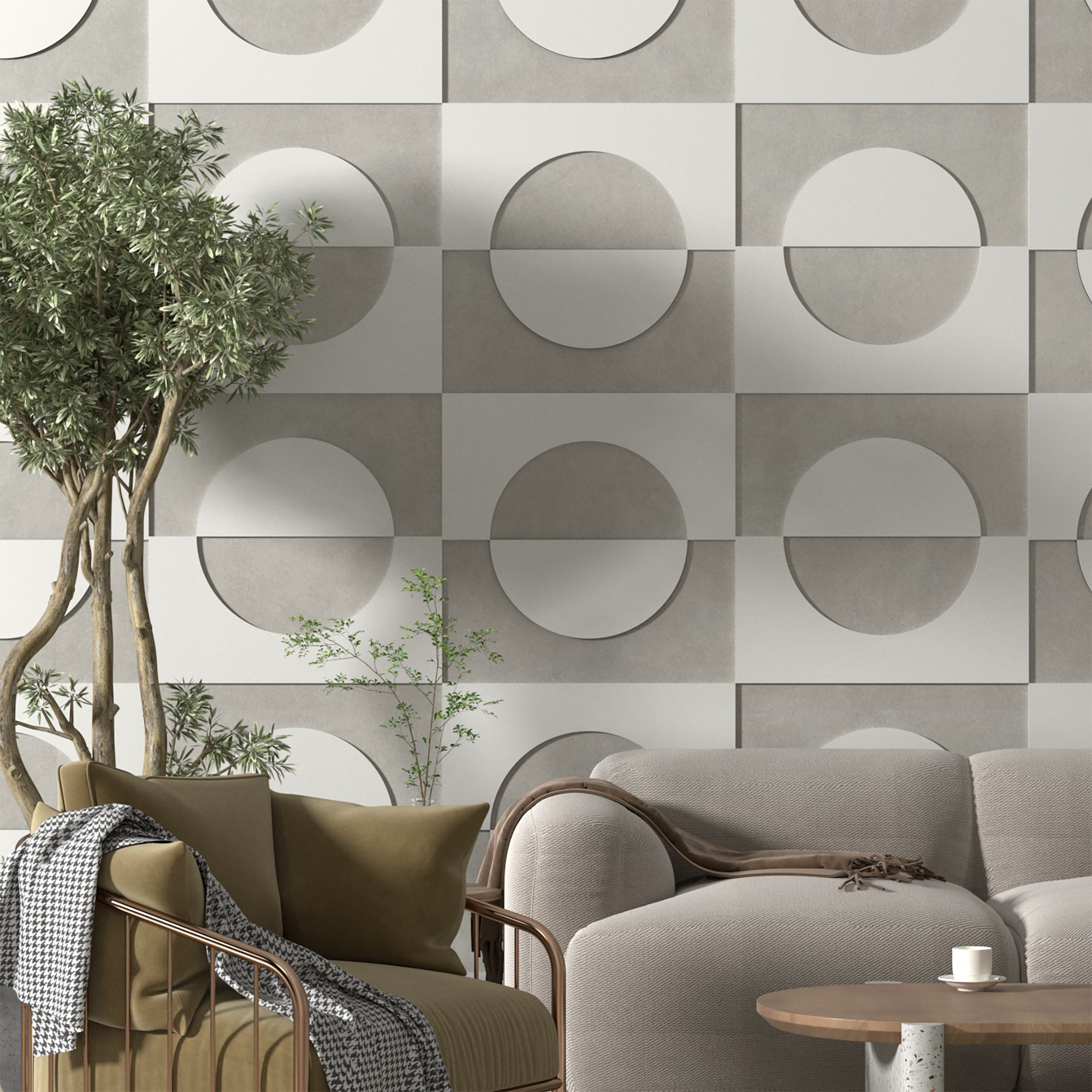 3D Half Circles Wall Panels-1