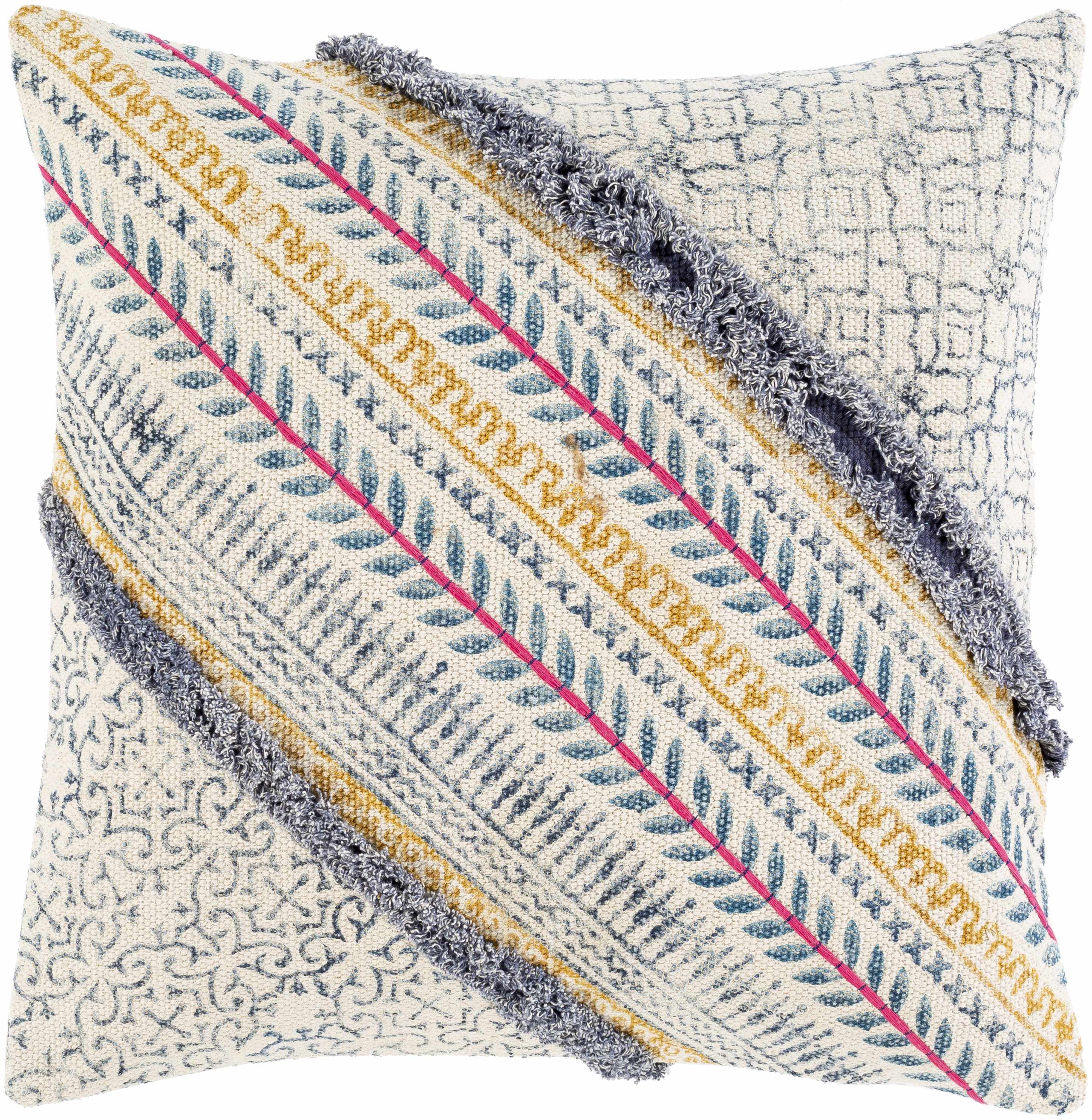 Merimbula Eclectic Textured Diagonal Accent Pillow-1