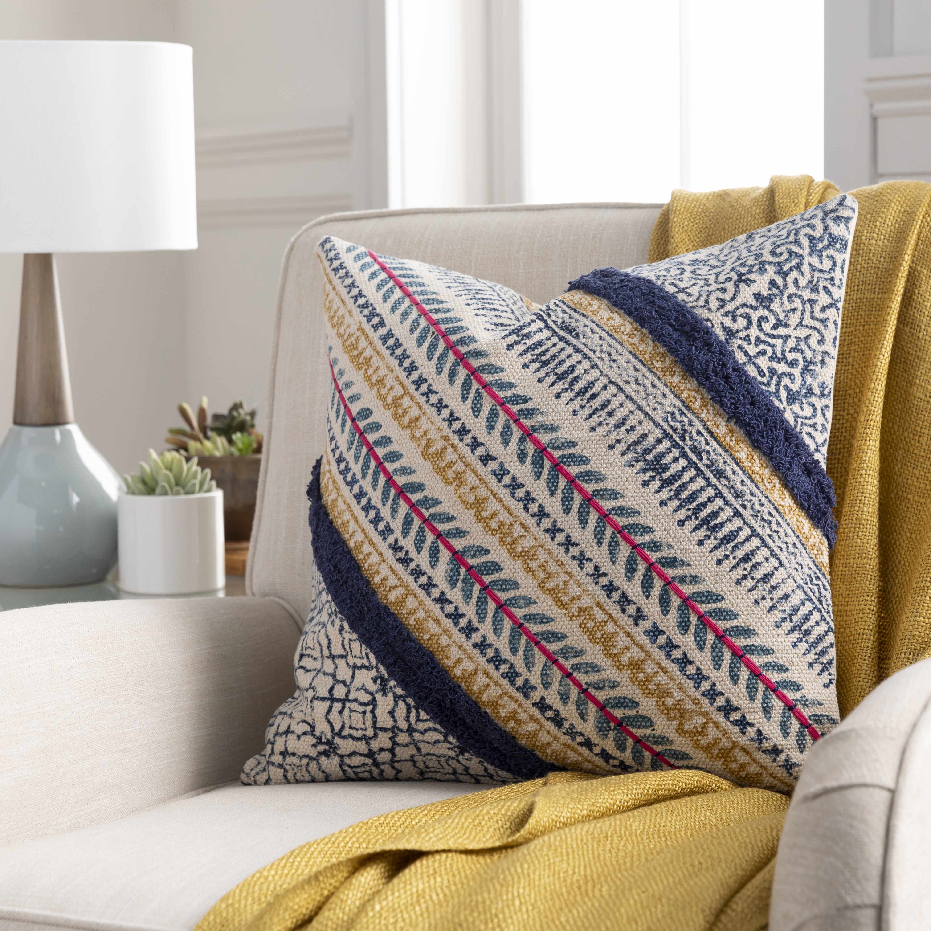 Merimbula Eclectic Textured Diagonal Accent Pillow-0