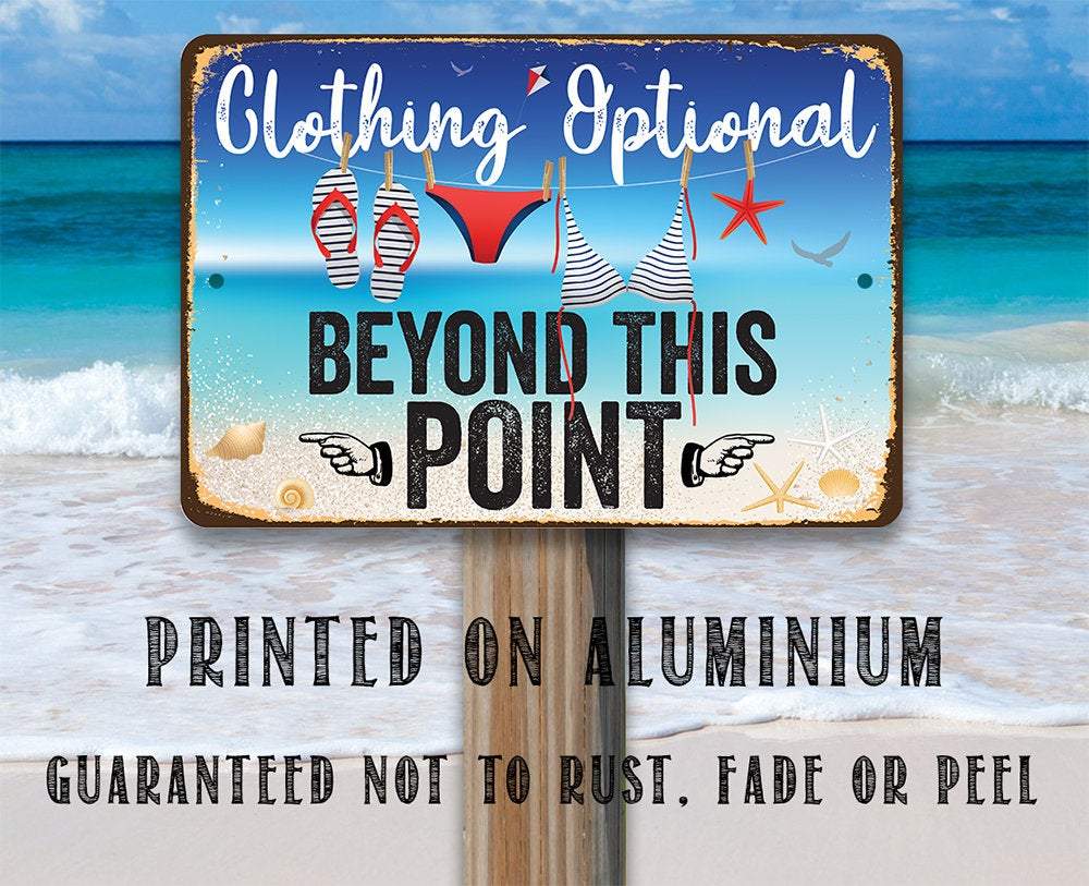 Clothing Optional - Metal Sign