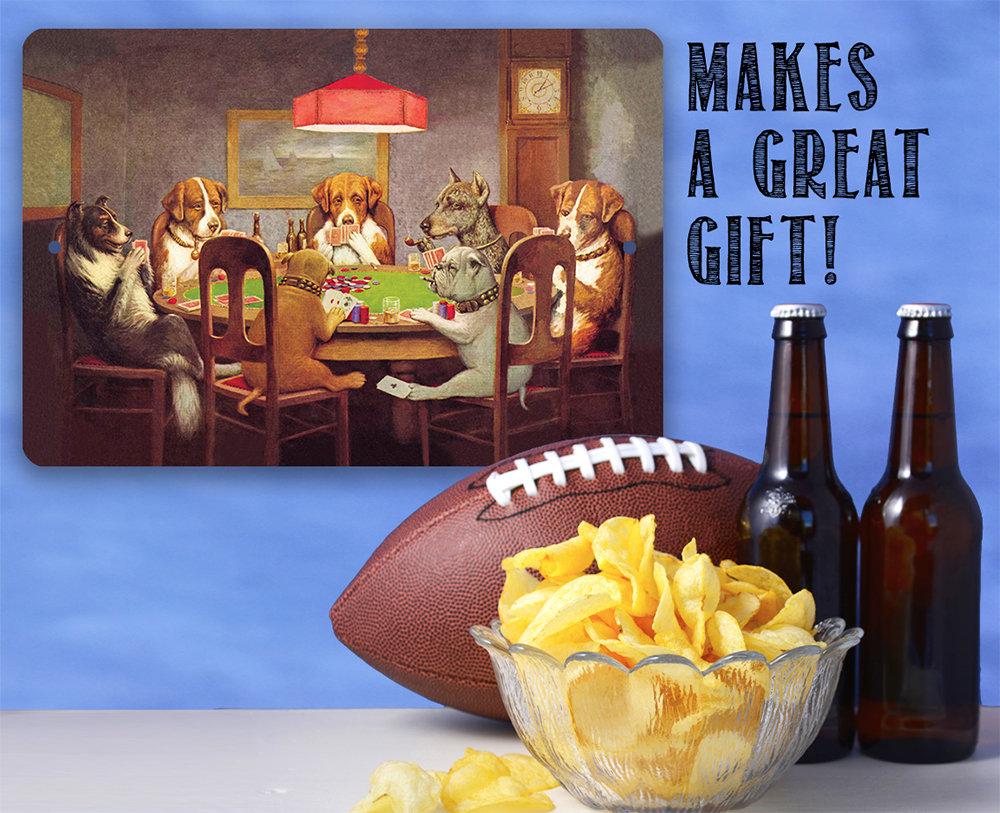 Dogs Playing Poker - Metal Sign