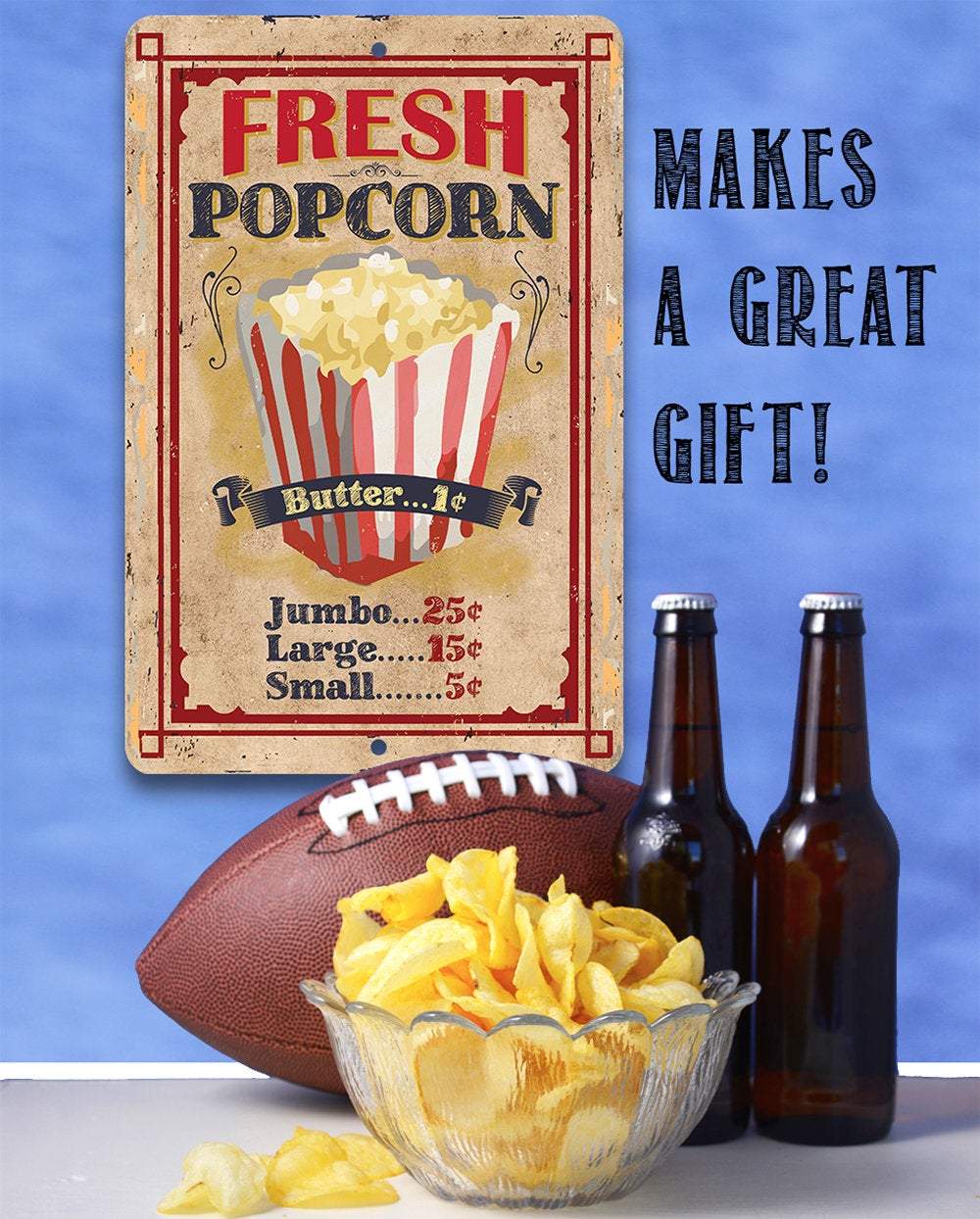 Fresh Popcorn - Metal Sign