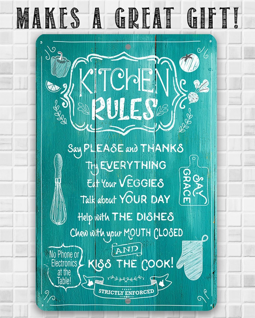 Kitchen Rules 2 - Metal Sign