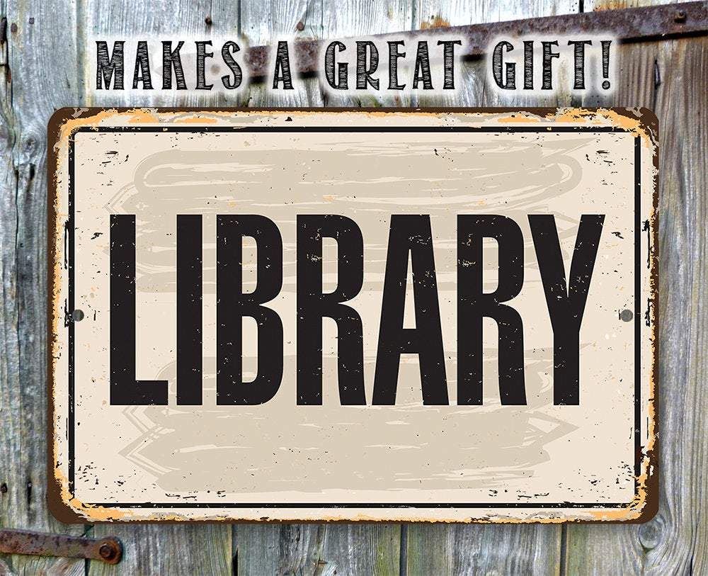 Library  - Metal Sign