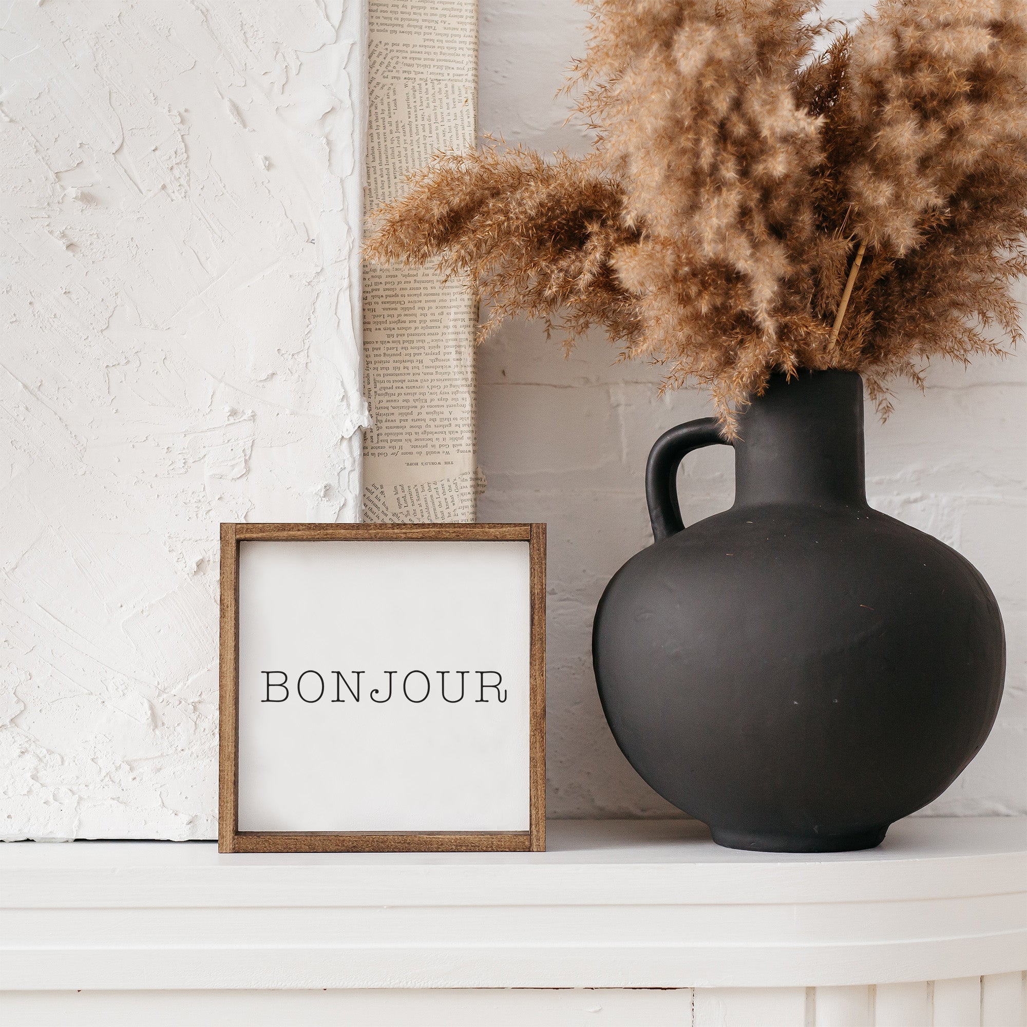 Bonjour Wood Sign-4